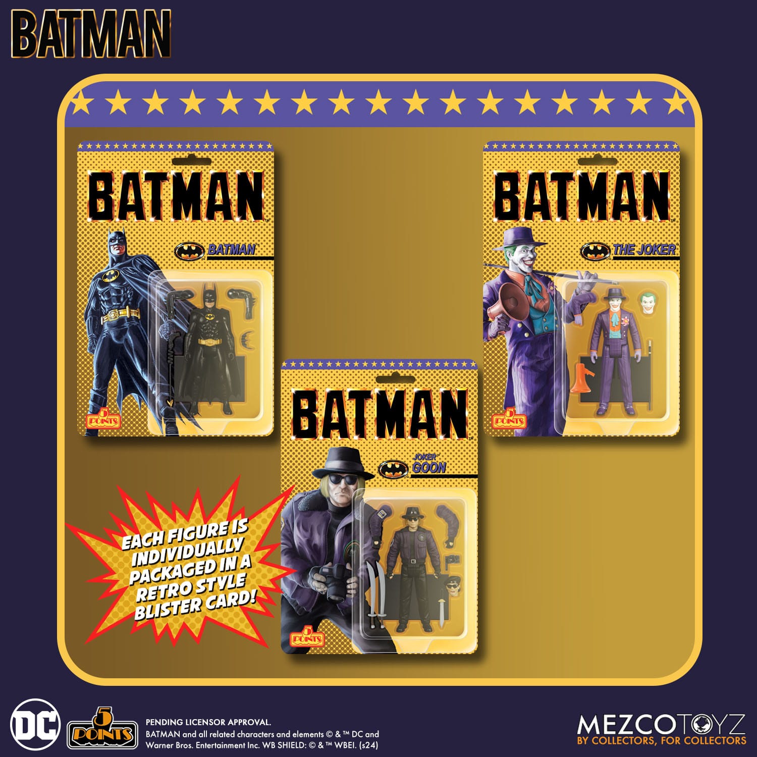 Batman 1989: 5 Points - Batman, Joker, Joker Goon - 3er Bundle-Actionfiguren-Mezco Toys-Mighty Underground