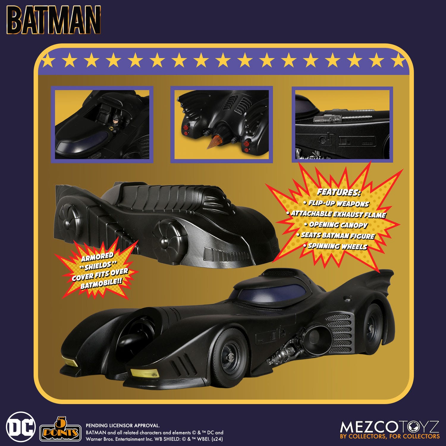 Batman 1989: 5 Points - Batmobile-Actionfiguren-Mezco Toys-Mighty Underground