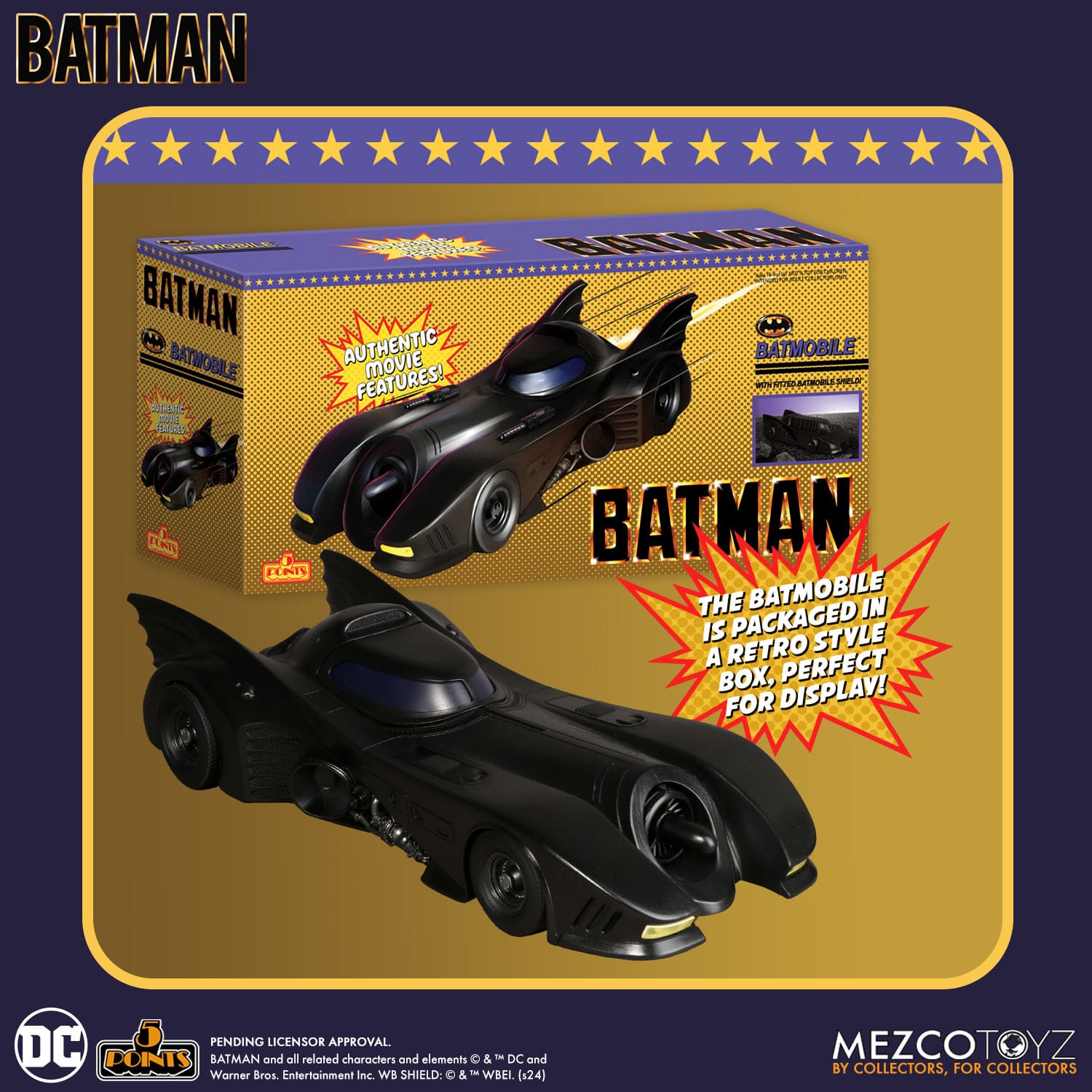 Batman 1989: 5 Points - Batmobile-Actionfiguren-Mezco Toys-Mighty Underground