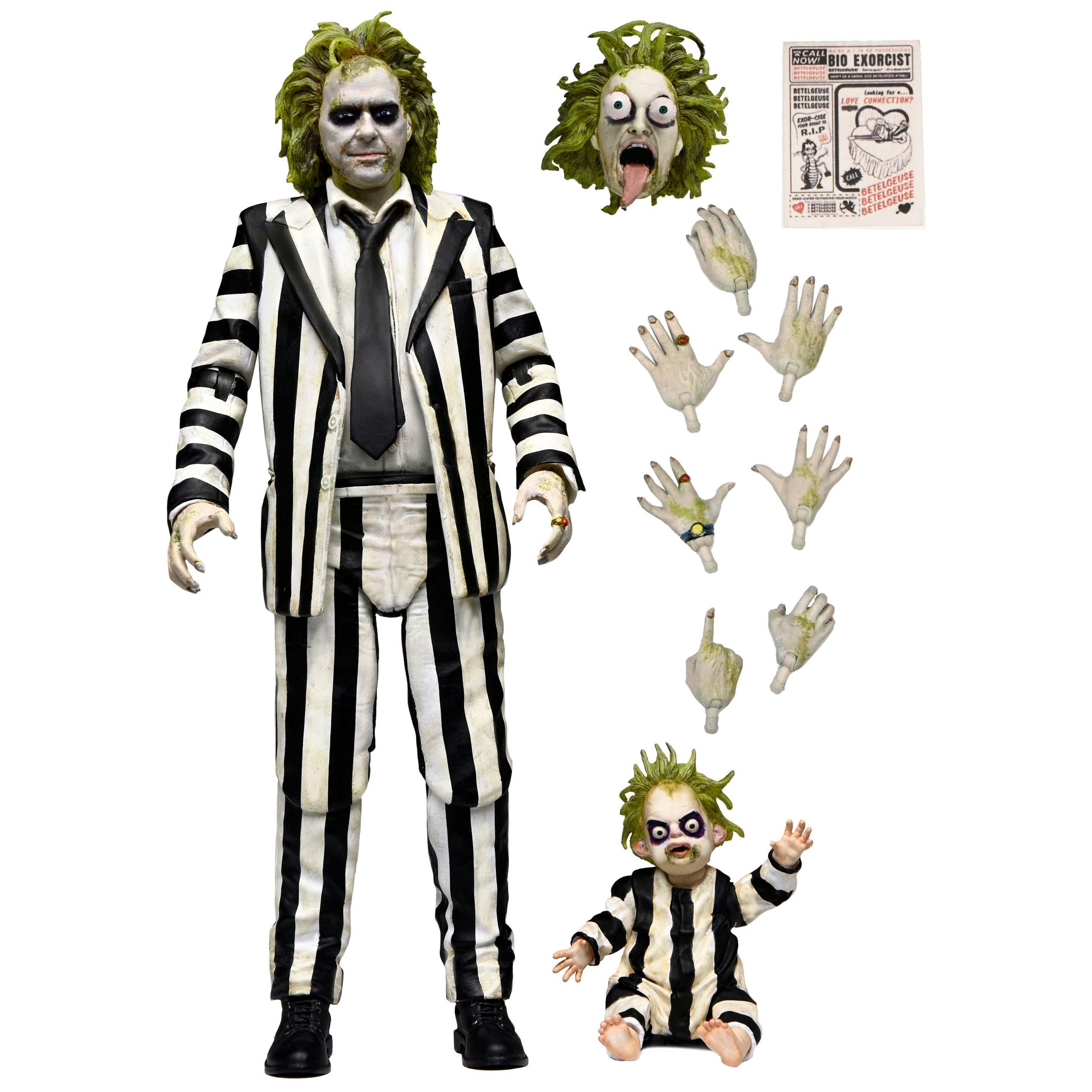 Beetlejuice (1988): Ultimate Beetlejuice: "Striped Suit"-Actionfiguren-NECA-Mighty Underground