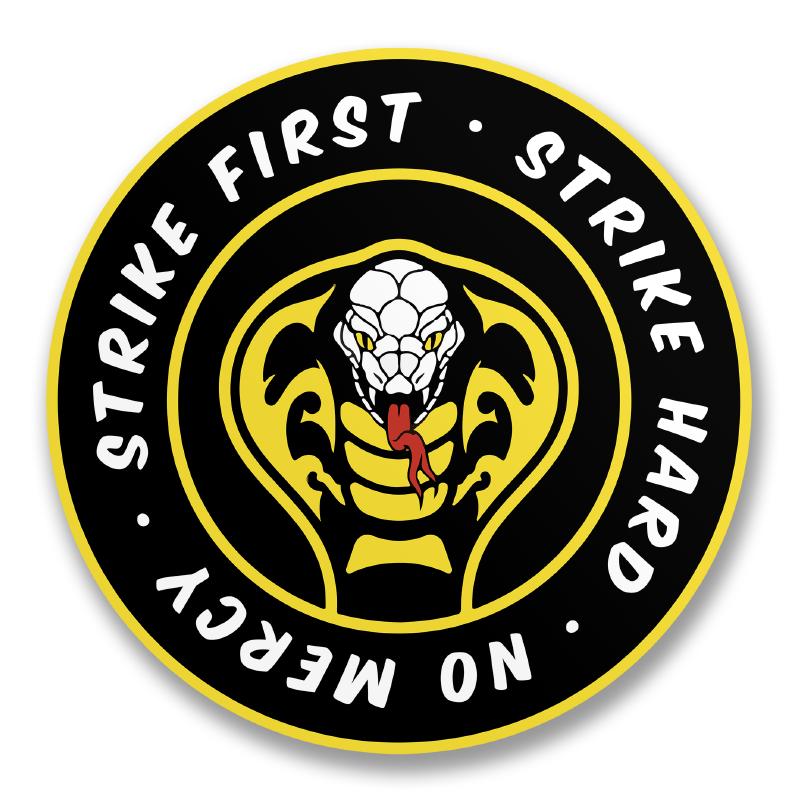 Strike First, Strike Hard, No Mercy Round Sticker