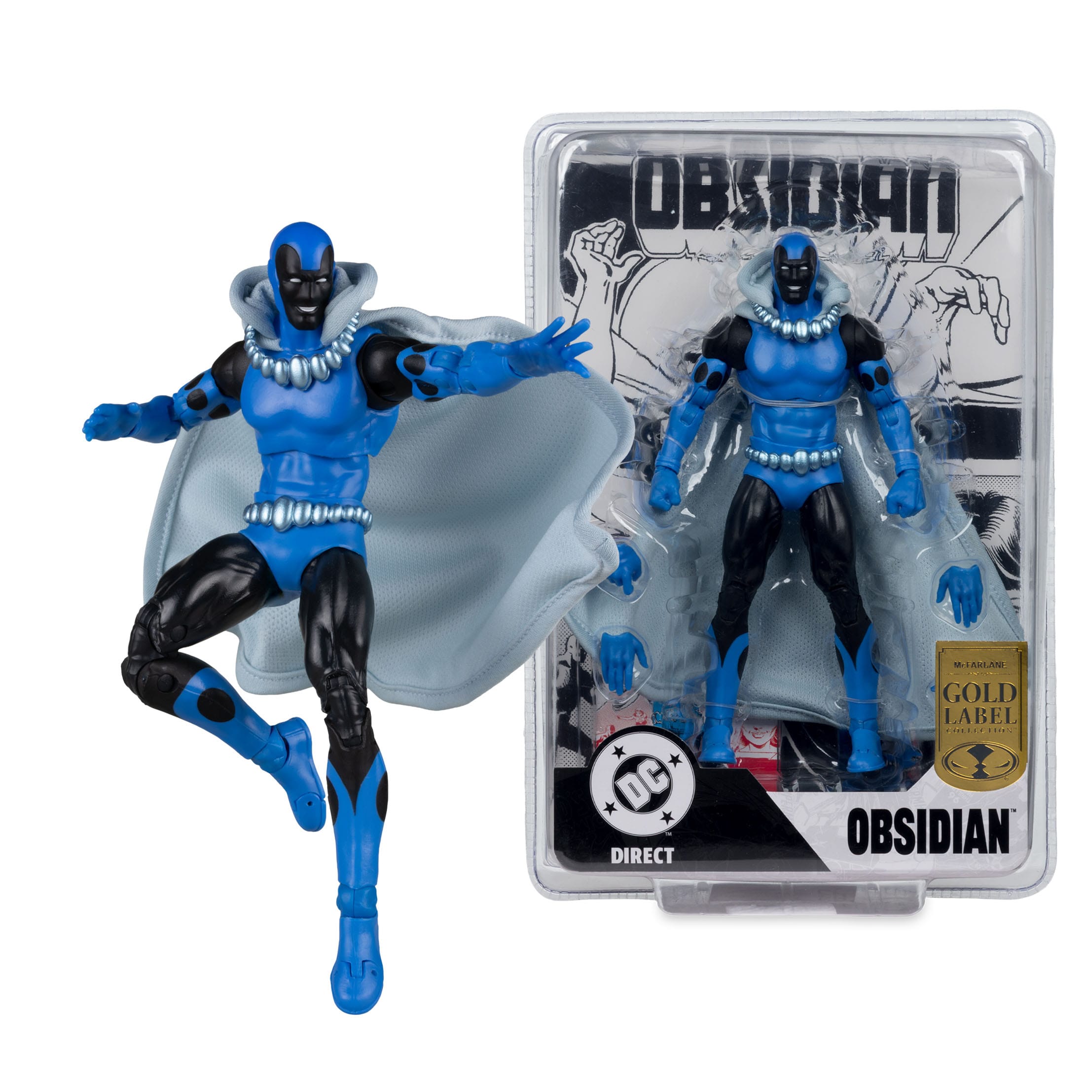 DC Direct: Obsidian (Infinity Inc #16) with Lithograph (Gold Label)-Actionfiguren-McFarlane Toys-Mighty Underground