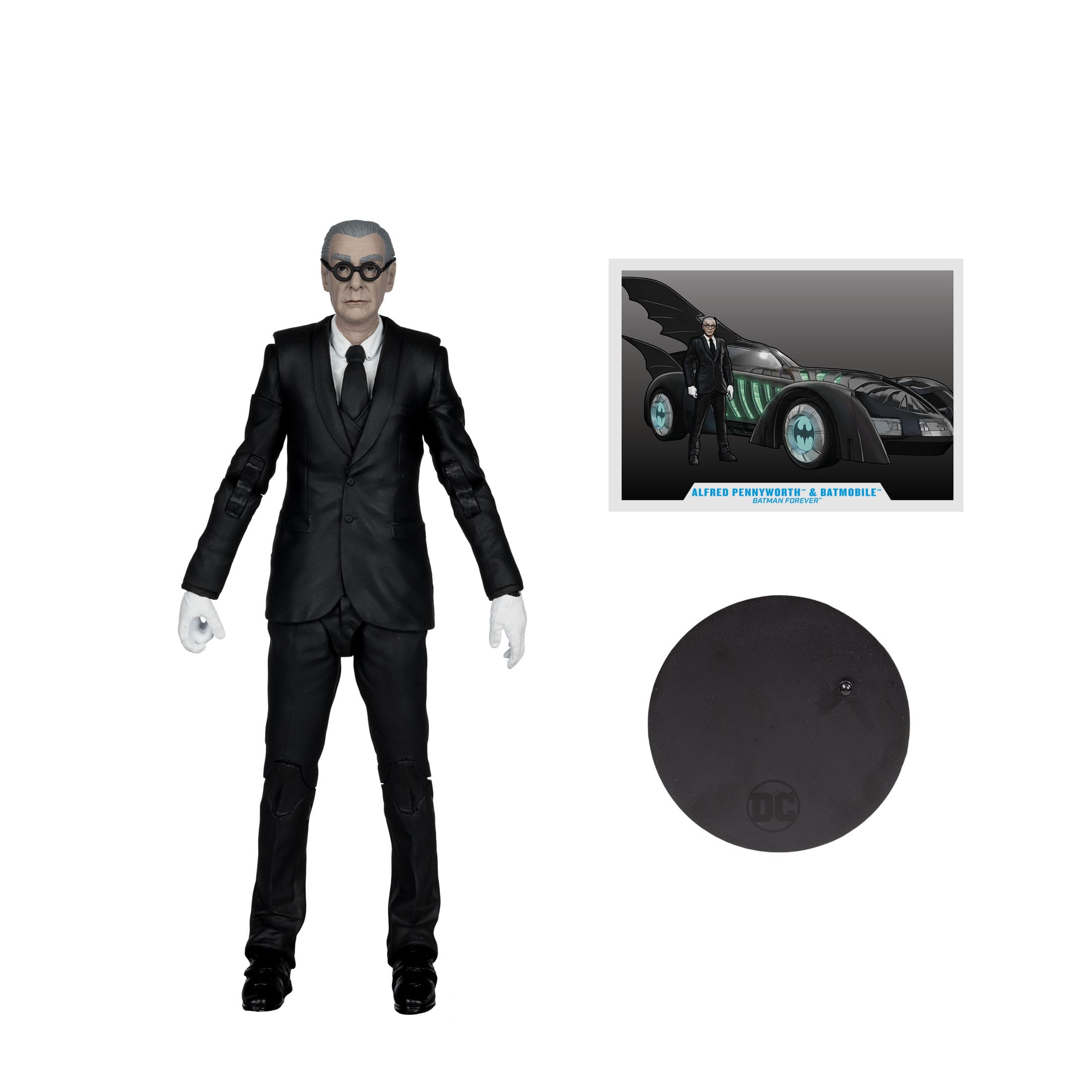 DC Multiverse: Batman Forever Alfred Pennyworth & Batmobile (Gold Label)-Actionfiguren-McFarlane Toys-Mighty Underground