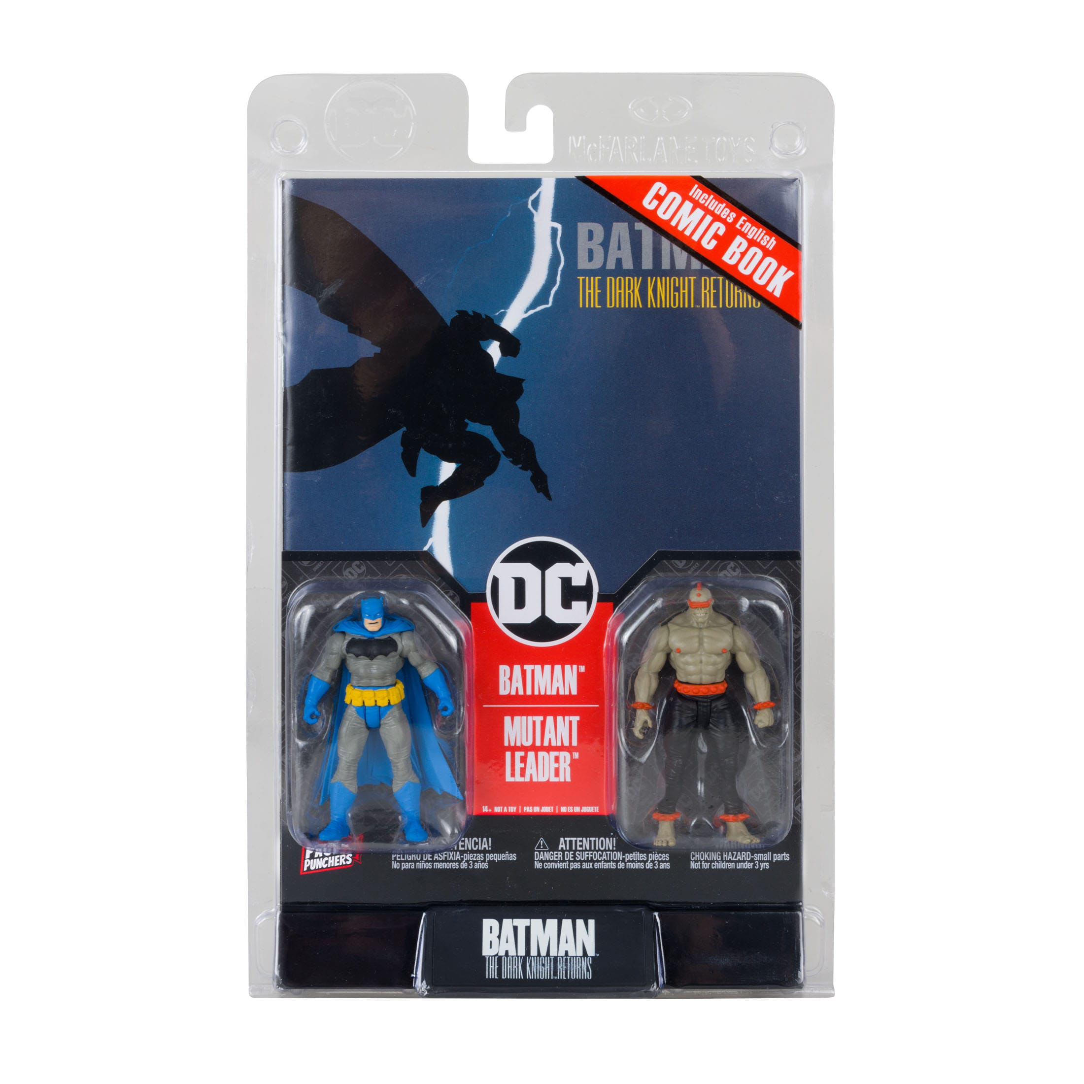 DC Page Punchers: Batman (Blue) & Mutant Leader (Dark Knight Returns #1) - Actionfigur & Comic - 8 cm-Actionfiguren-McFarlane Toys-Mighty Underground