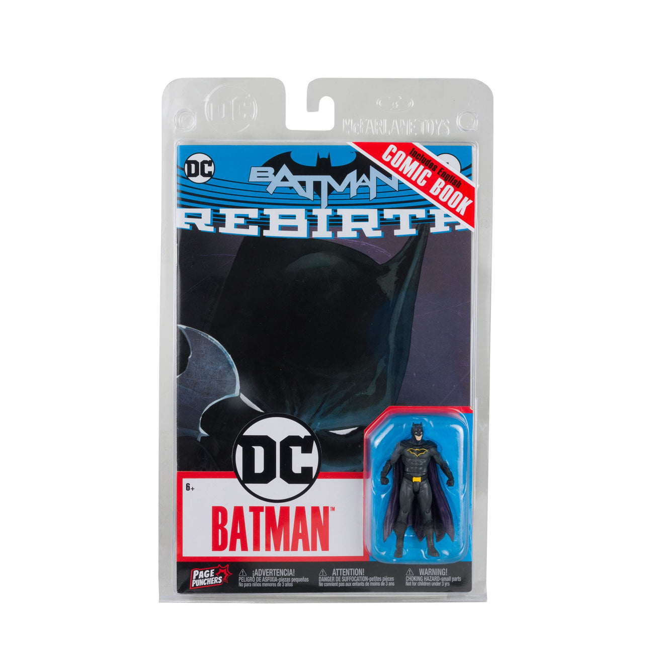 DC Page Punchers: Batman (Rebirth) - Actionfigur & Comic - 8 cm-Actionfiguren-McFarlane Toys-Mighty Underground