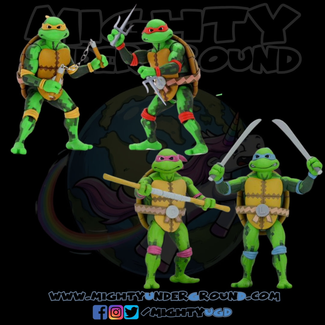 TMNT Turtles in Time (Game): Leonardo, Raphael, Michelangelo, Donatello - 4er-Bundle