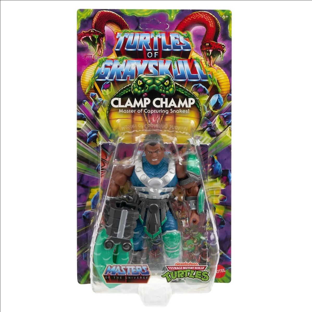 MOTU x TMNT Turtles of Grayskull: Clamp Champ (US-Karte) (Wave 6)-Actionfiguren-Mattel-Mighty Underground