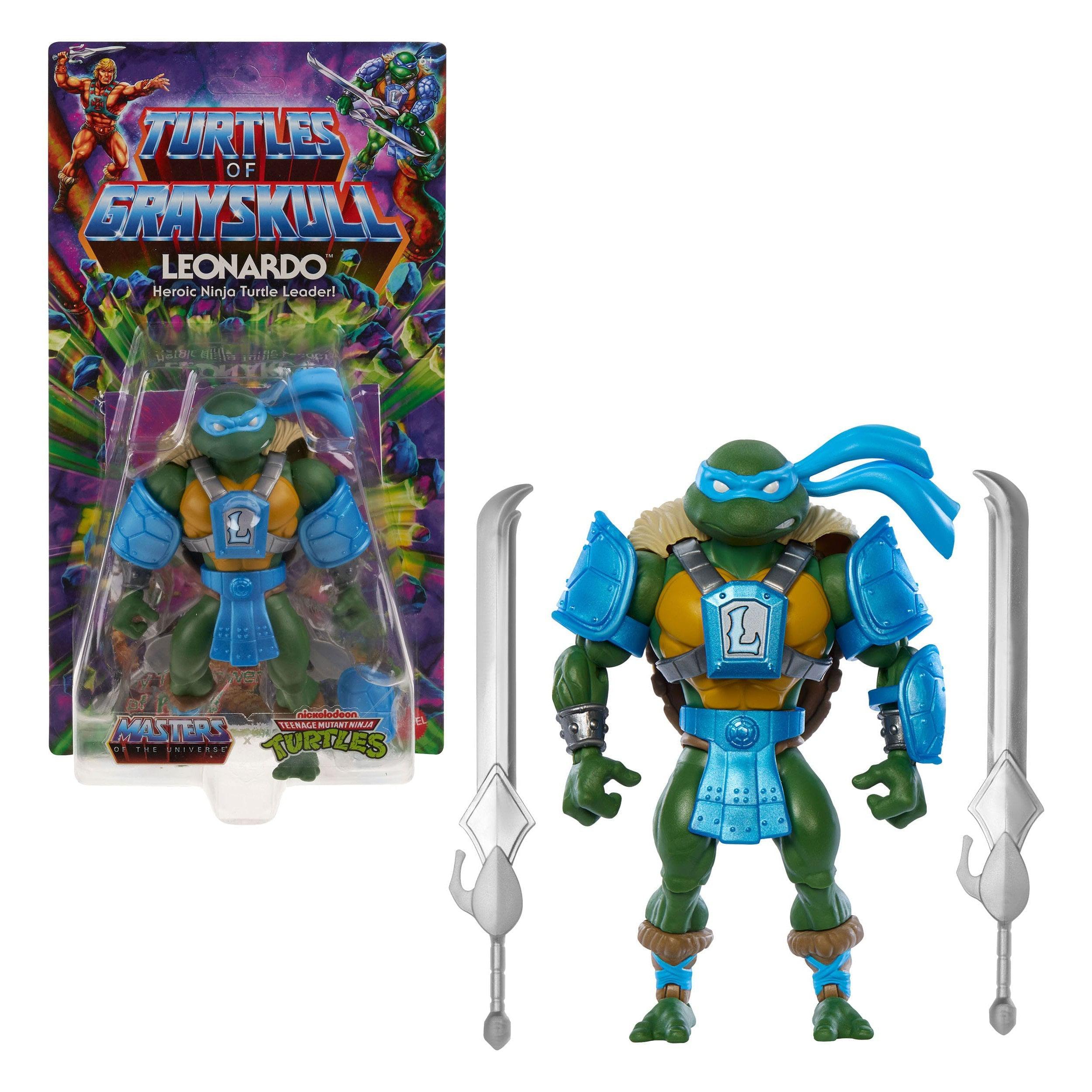 MOTU x TMNT Turtles of Grayskull: Leonardo (US-Karte)-Actionfiguren-Mattel-Mighty Underground