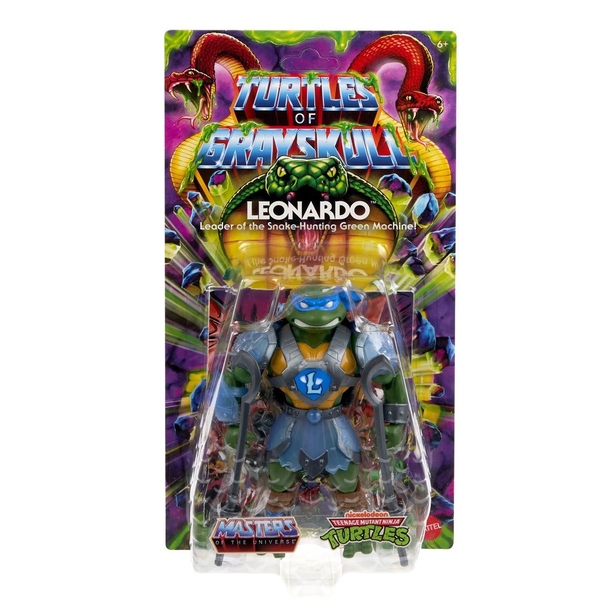 MOTU x TMNT Turtles of Grayskull: Leonardo (US-Karte) (Wave 6)-Actionfiguren-Mattel-Mighty Underground