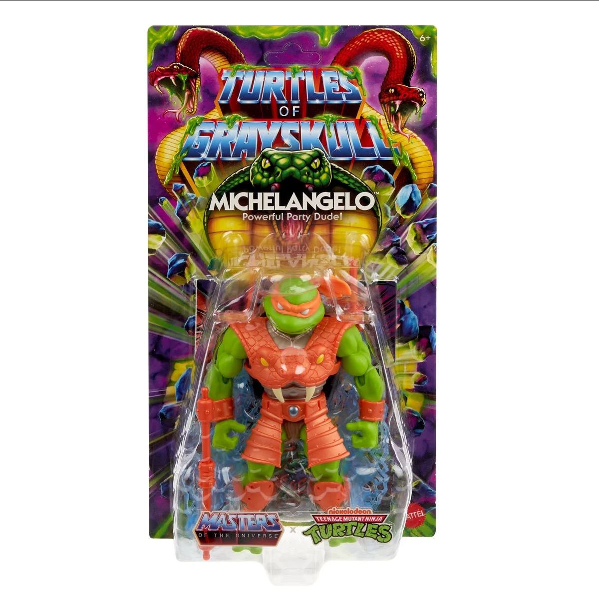 MOTU x TMNT Turtles of Grayskull: Michelangelo (US-Karte) (Wave 6)-Actionfiguren-Mattel-Mighty Underground