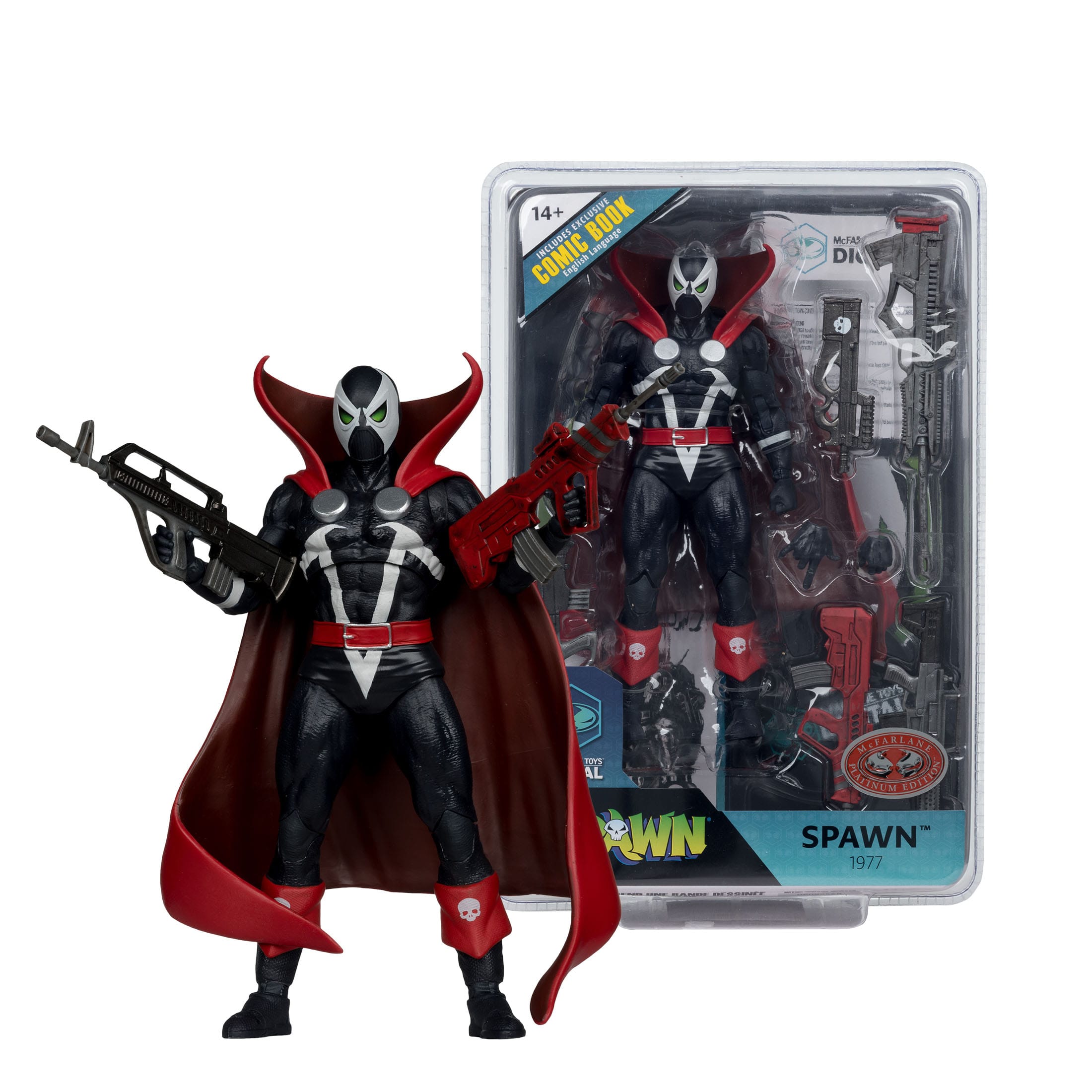 Page Punchers: Spawn 1977 Red and Black (Red Platinum Edition) - Actionfiguren & Comic-Actionfiguren-McFarlane Toys-Mighty Underground
