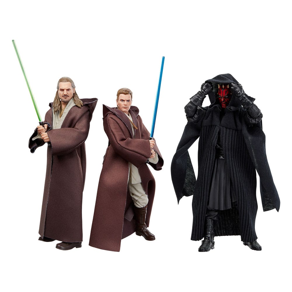 Star Wars Black Series: Qui-Gon Jinn, Darth Maul, Obi-Wan Kenobi (The Phantom Menace) 3-Pack-Actionfiguren-Hasbro-Mighty Underground