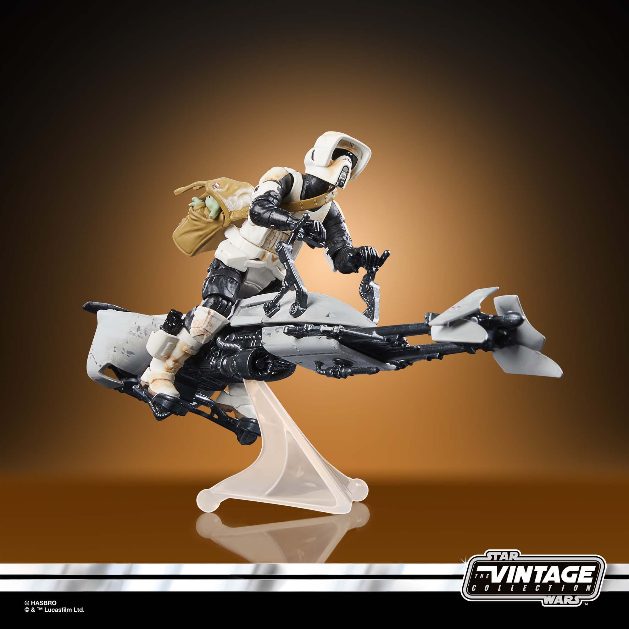 Star Wars Vintage Collection: Speeder Bike with Scout Trooper & Grogu (The Mandalorian) - 10 cm-Actionfiguren-Hasbro-Mighty Underground