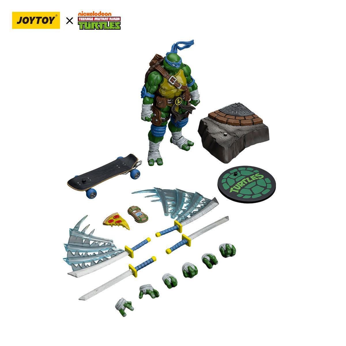 TMNT: Leonardo, Michelangelo, Donatello, Raphael - 4er Bundle - 1/18-Actionfiguren-JoyToy-Mighty Underground