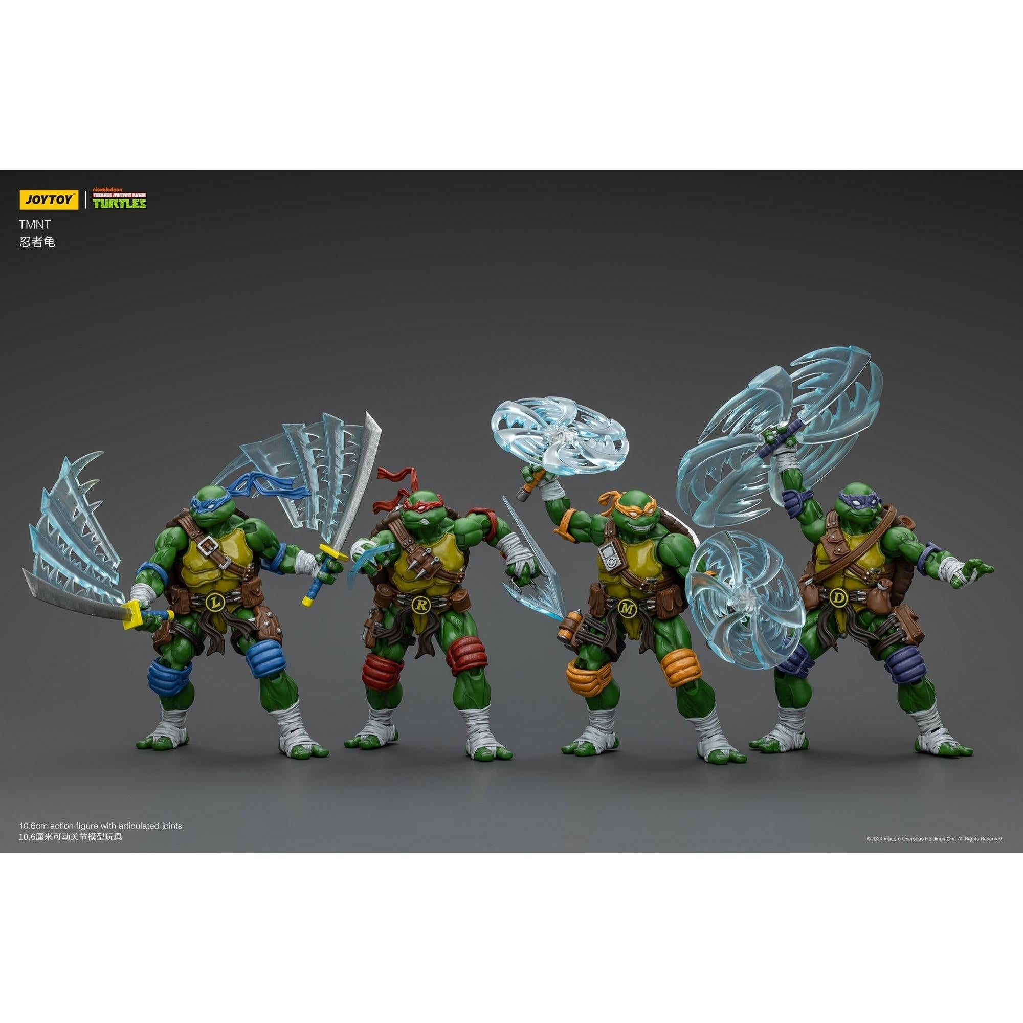 TMNT: Leonardo, Michelangelo, Donatello, Raphael - 4er Bundle - 1/18-Actionfiguren-JoyToy-Mighty Underground