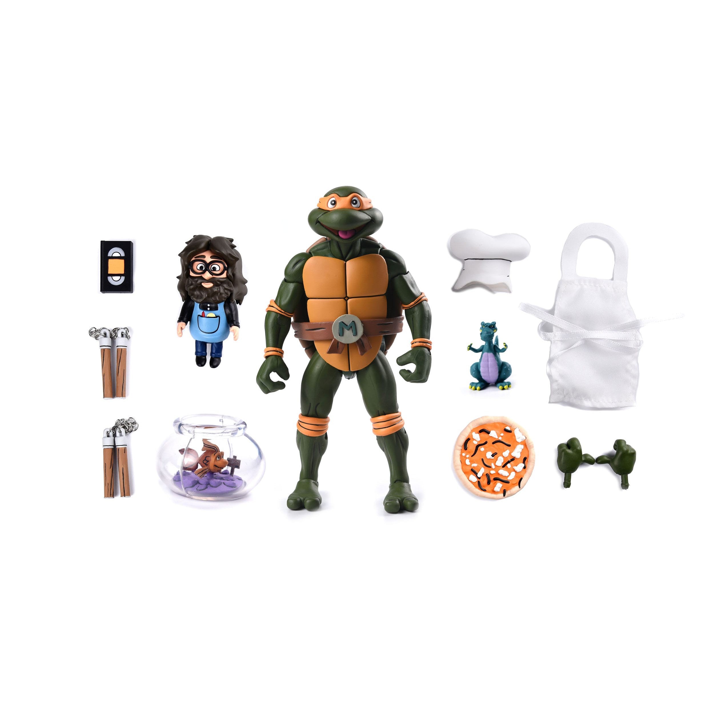 TMNT: Michelangelo (Cartoon, VHS, Pizza Club)-Actionfiguren-NECA-Mighty Underground