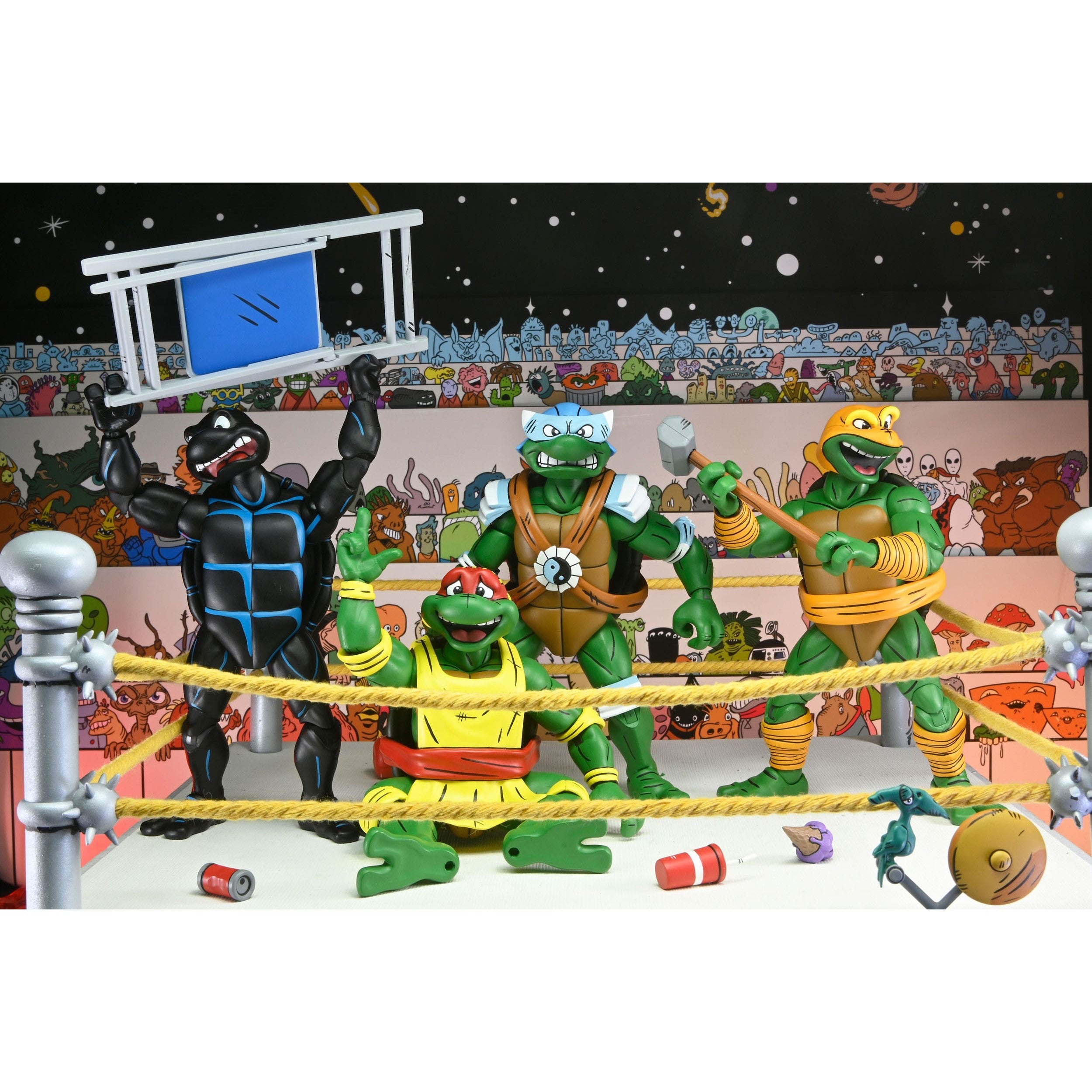 TMNT: Stump Wrestling Turtles (Archie Comics) - 4-Pack-Actionfiguren-NECA-Mighty Underground