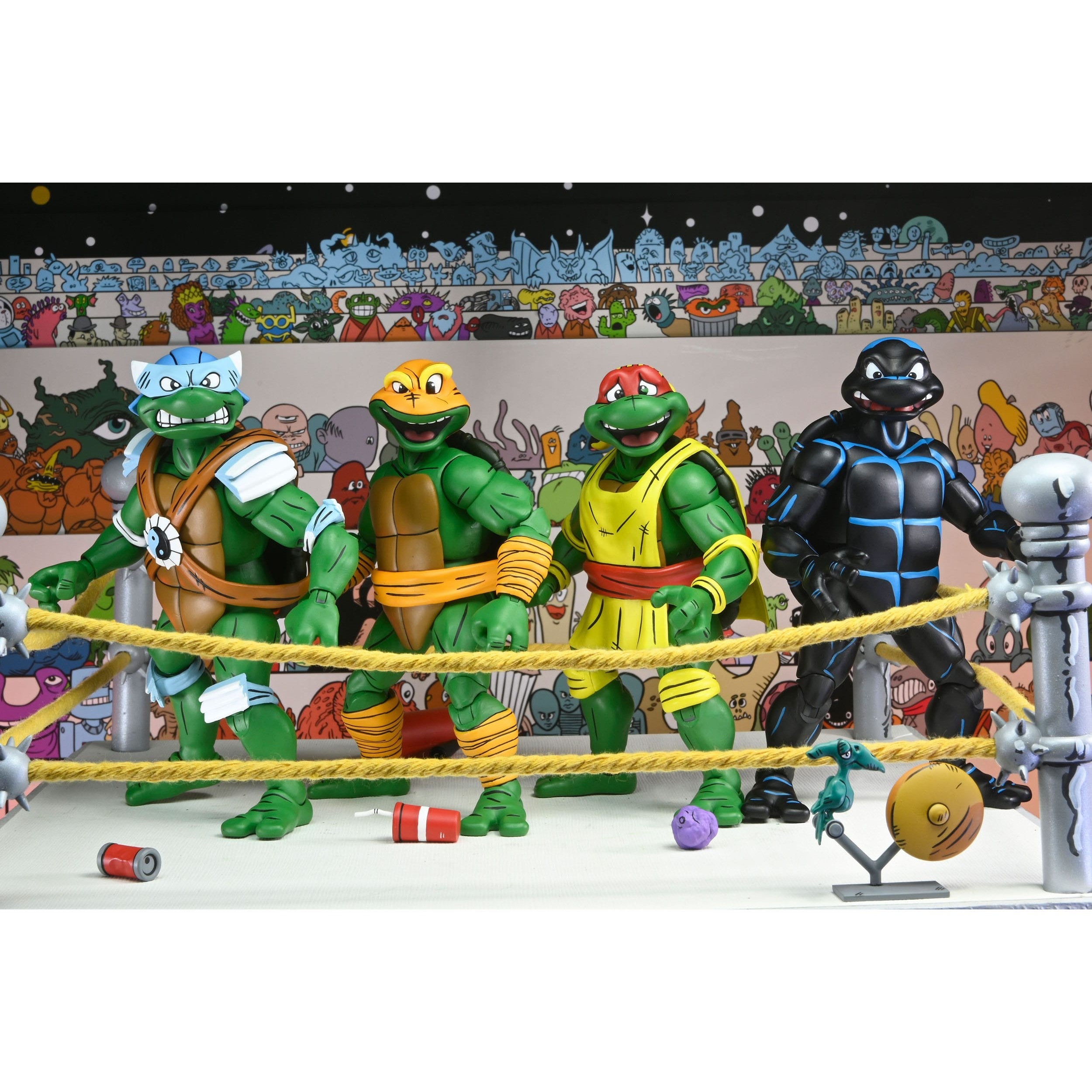 TMNT: Stump Wrestling Turtles (Archie Comics) - 4-Pack-Actionfiguren-NECA-Mighty Underground