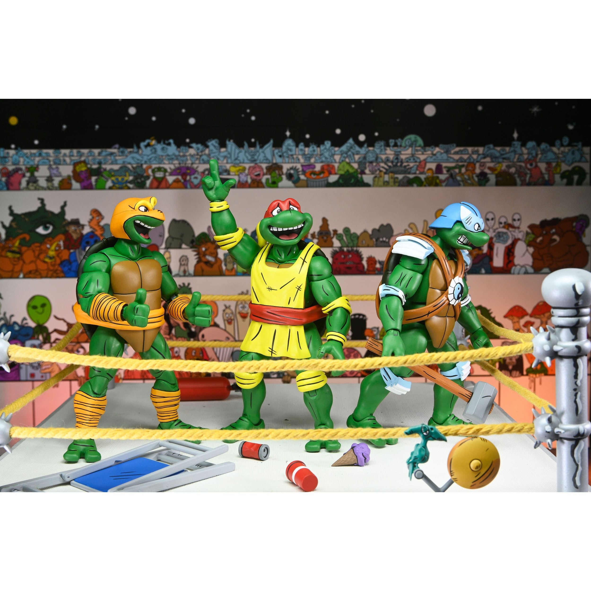 TMNT: Stump Wrestling Turtles (Archie Comics) - 4-Pack-Actionfiguren-NECA-Mighty Underground