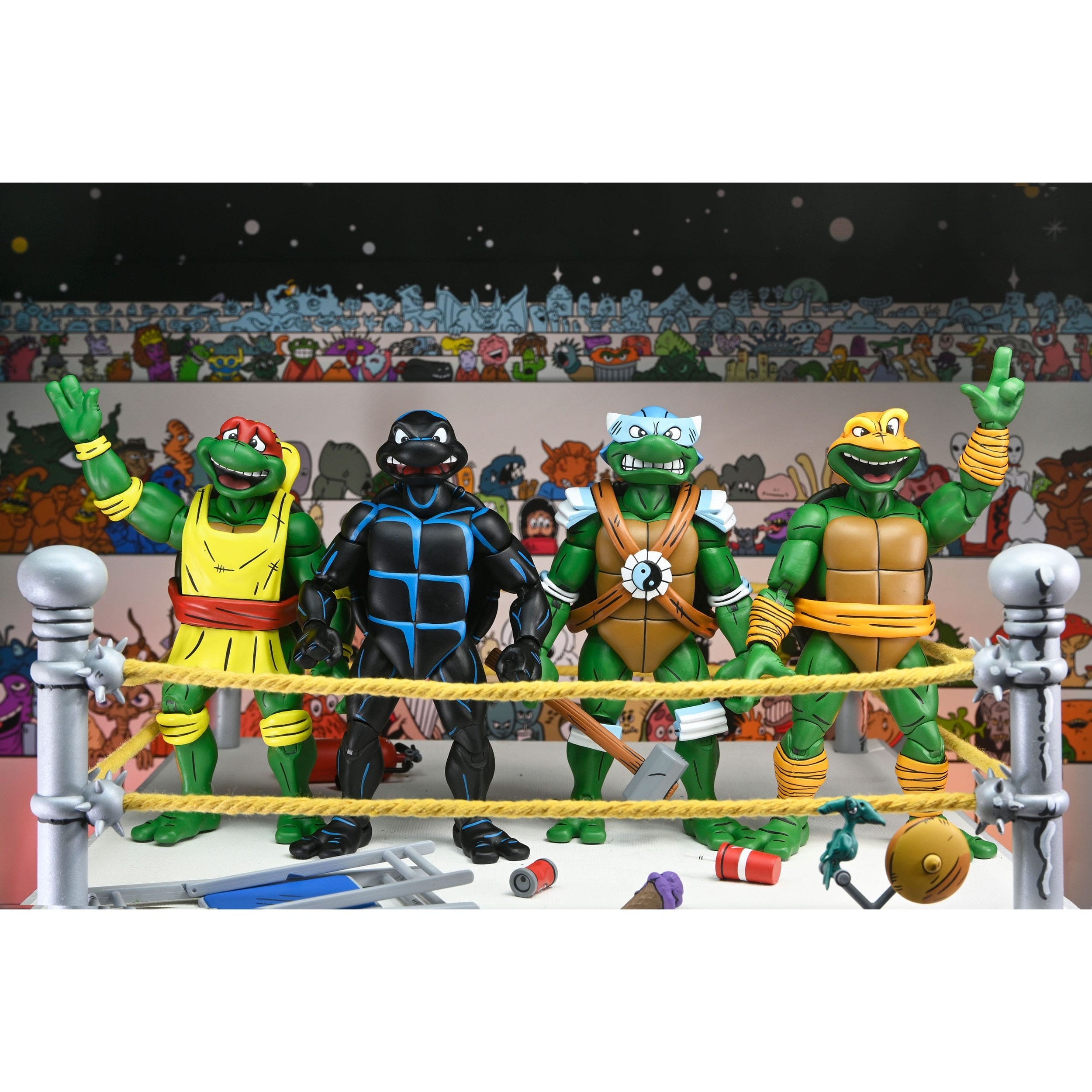 TMNT: Stump Wrestling Turtles (Archie Comics) - 4-Pack-Actionfiguren-NECA-Mighty Underground