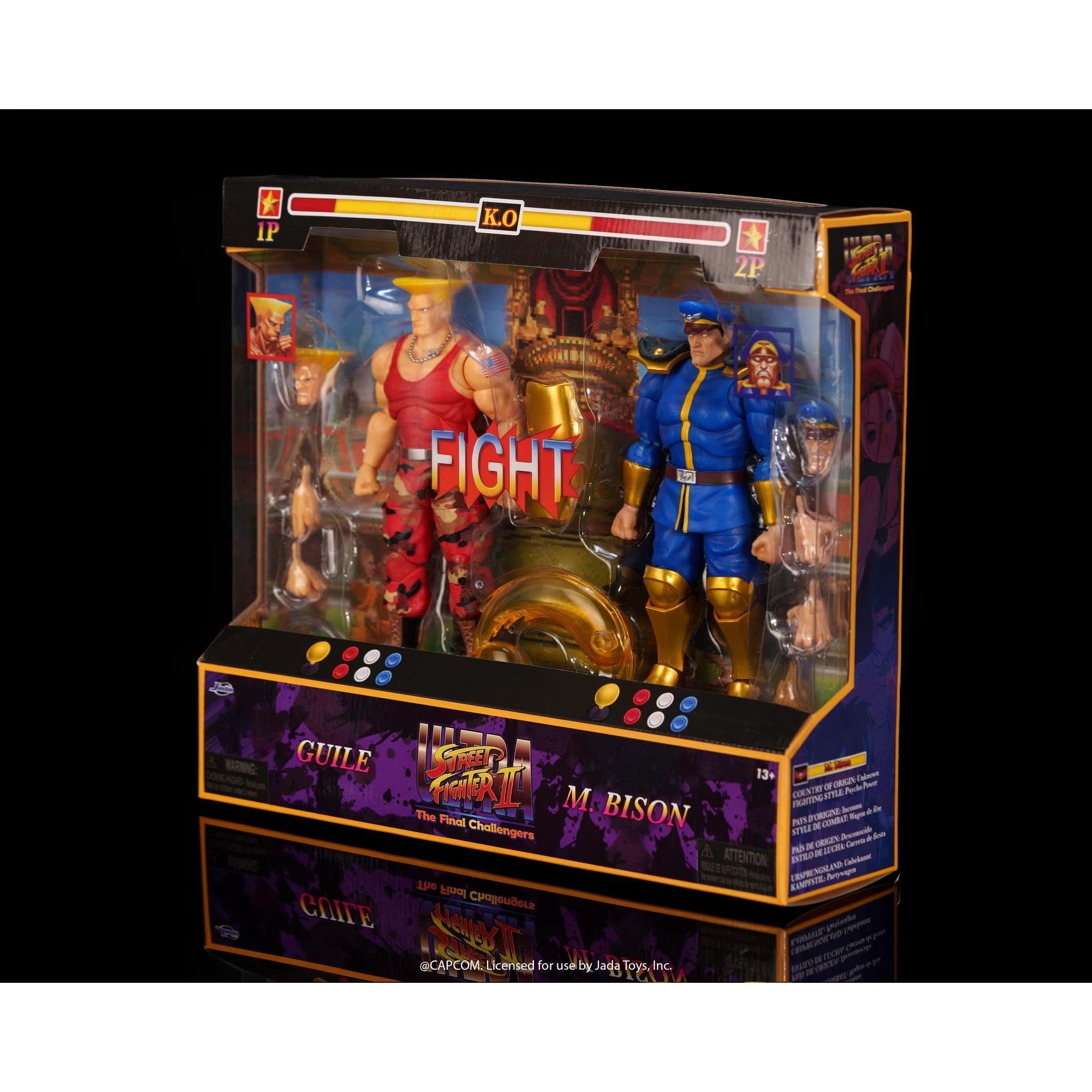 Ultra Street Fighter II The Final Challengers: Guile VS Bison Double Pack (Limited Edition) - 6 inch-Actionfiguren-Jada Toys-Mighty Underground