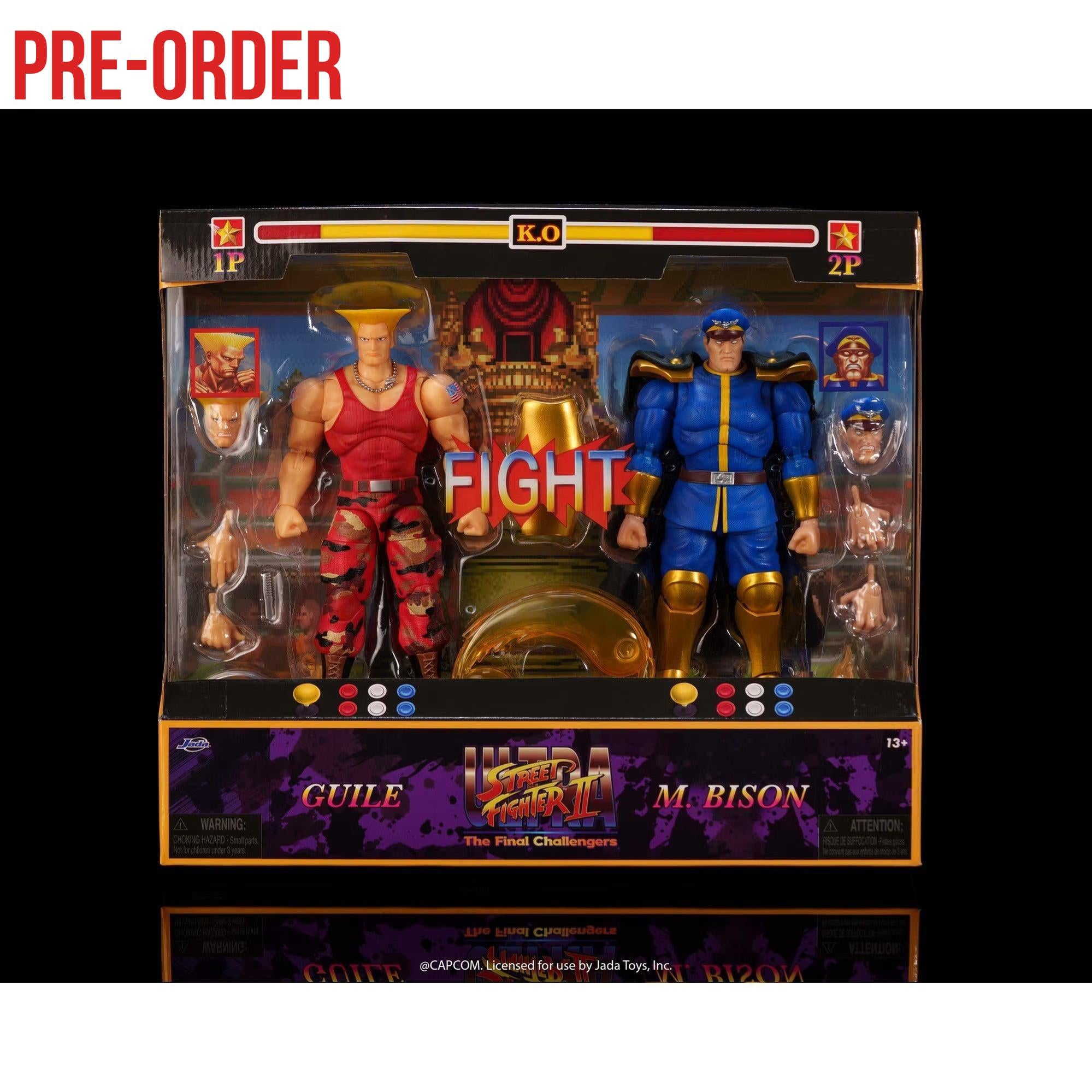 Ultra Street Fighter II The Final Challengers: Guile VS Bison Double Pack (Limited Edition) - 6 inch-Actionfiguren-Jada Toys-Mighty Underground