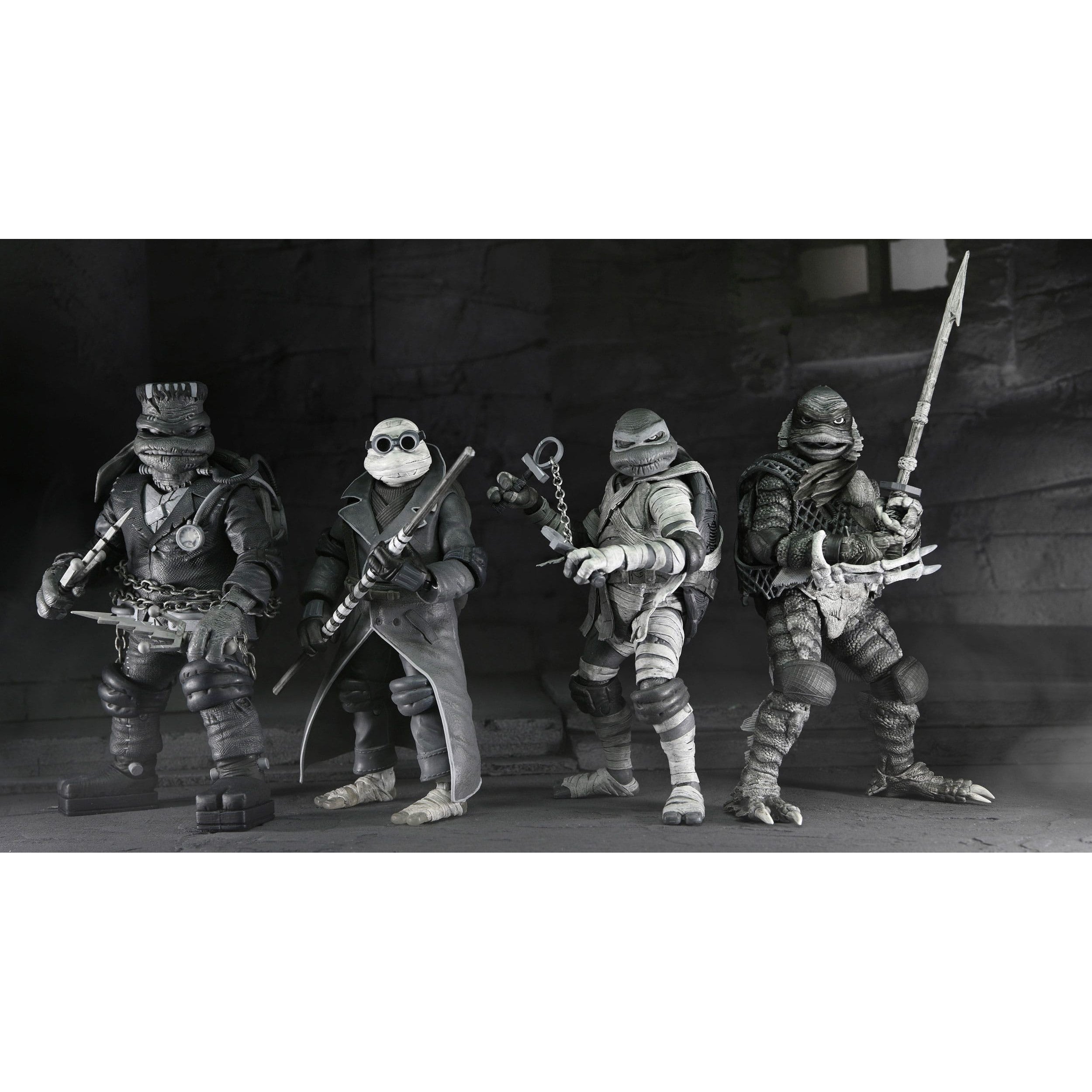 Universal Monsters x TMNT: Turtles Black & White - 4-Pack-Actionfiguren-NECA-Mighty Underground