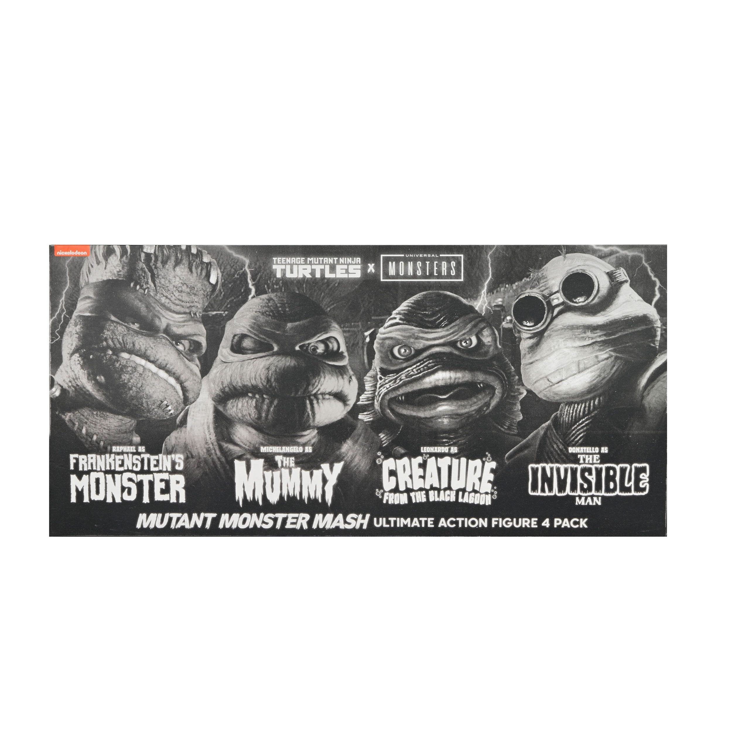 Universal Monsters x TMNT: Turtles Black & White - 4-Pack-Actionfiguren-NECA-Mighty Underground