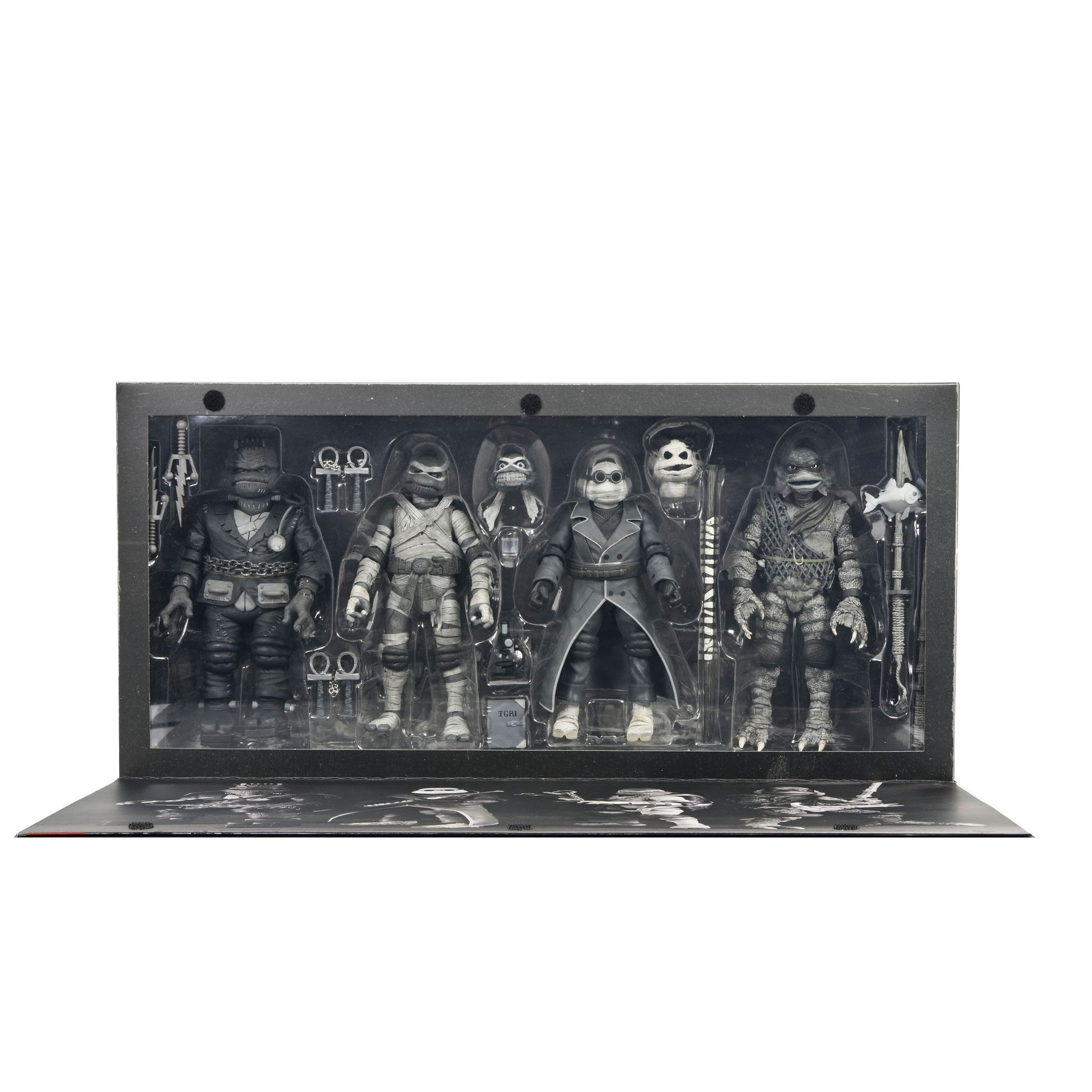 Universal Monsters x TMNT: Turtles Black & White - 4-Pack-Actionfiguren-NECA-Mighty Underground