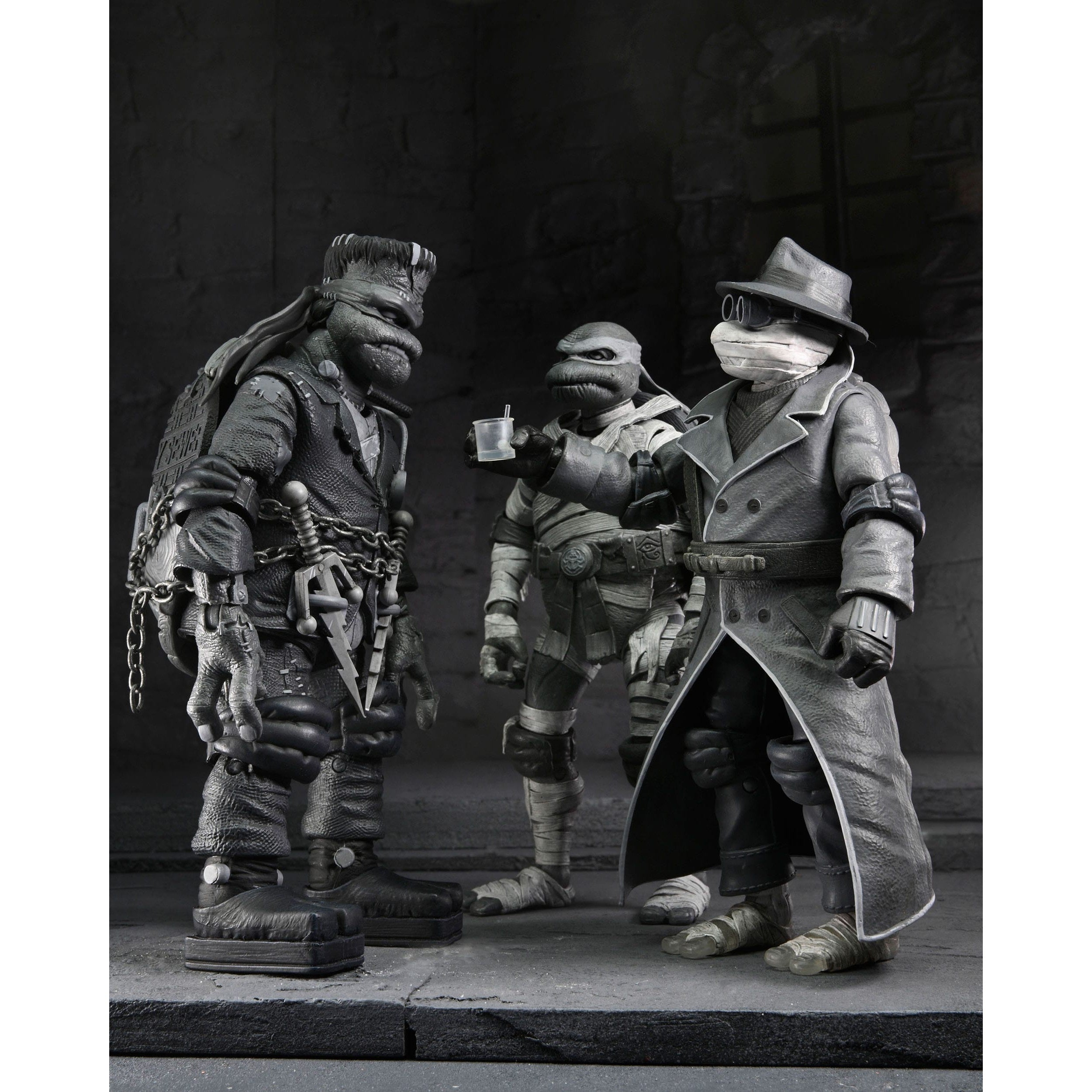 Universal Monsters x TMNT: Turtles Black & White - 4-Pack-Actionfiguren-NECA-Mighty Underground