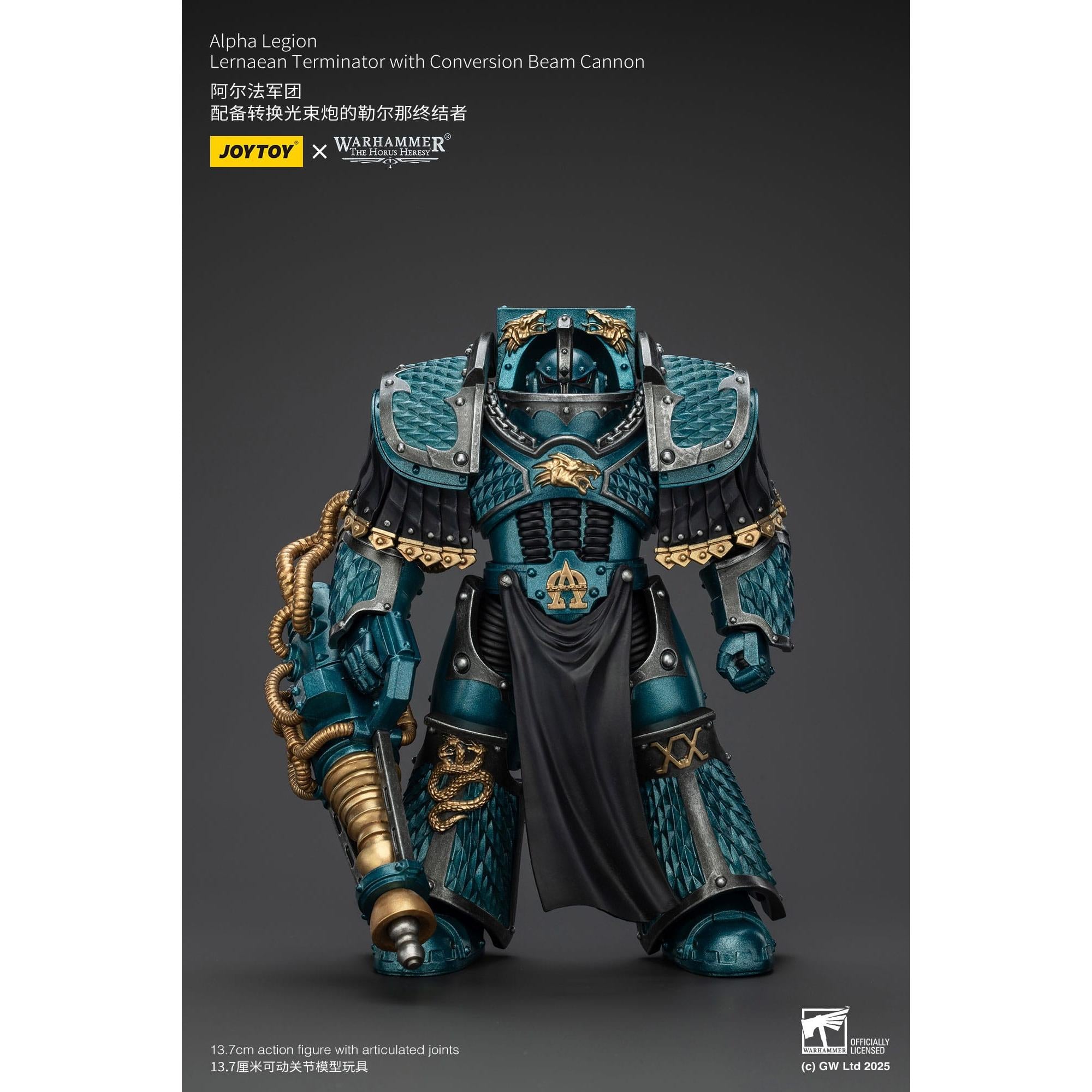 Warhammer 40k: Alpha Legion Lernaean Terminator with Conversion Beam Cannon (The Horus Heresy)-Actionfiguren-JoyToy-Mighty Underground