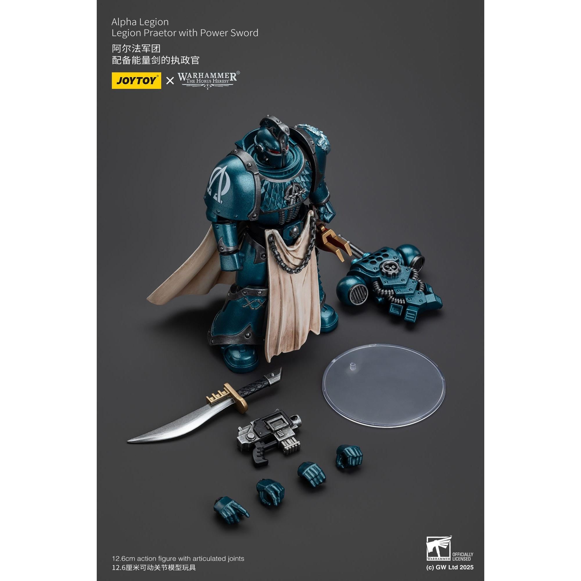 Warhammer 40k: Alpha Legion Praetor with Power Sword (The Horus Heresy)-Actionfiguren-JoyToy-Mighty Underground