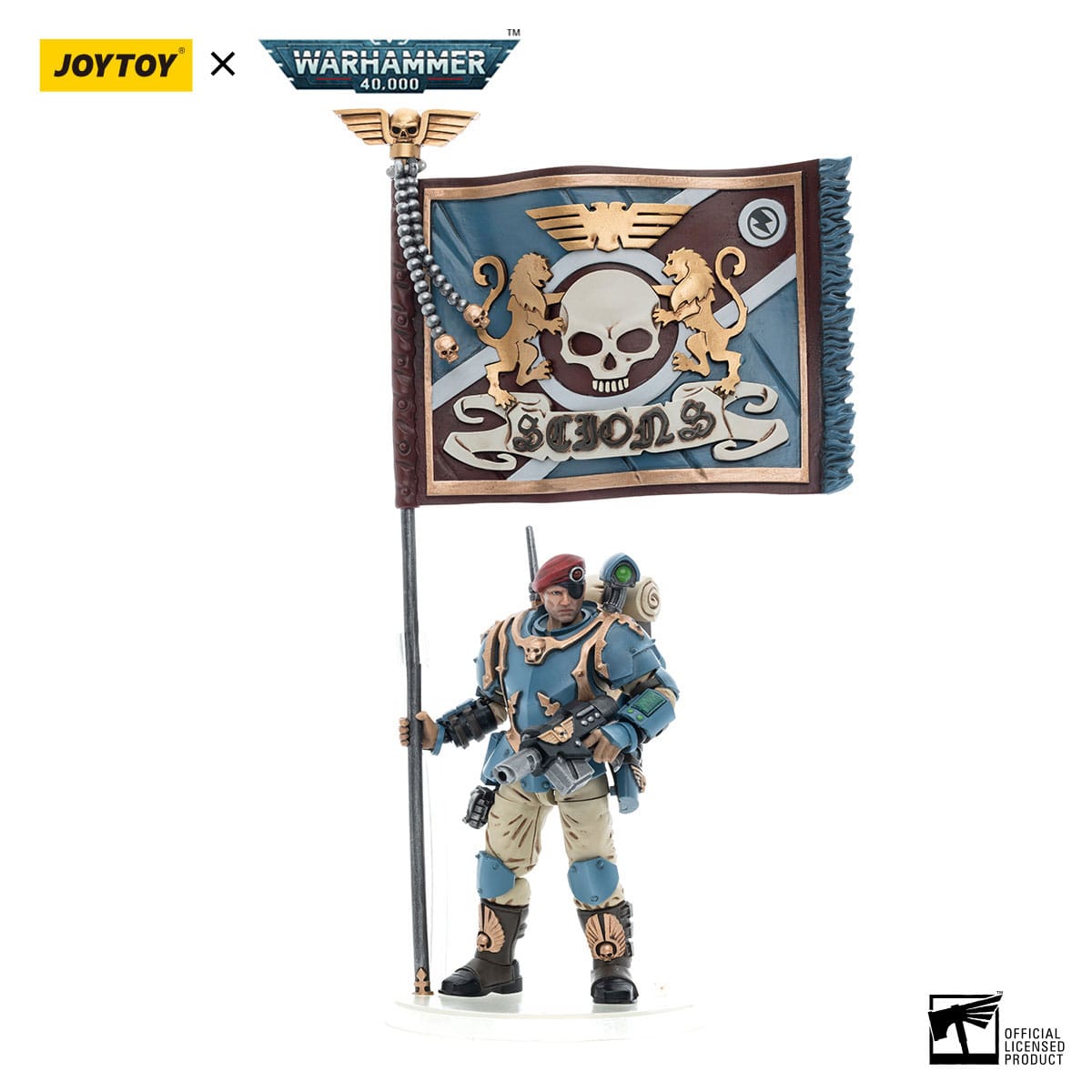 Warhammer 40k: Astra Militarum 55th Kappic Eagles Tempestus Scions Command Squad Banner Bearer-Actionfiguren-JoyToy-Mighty Underground