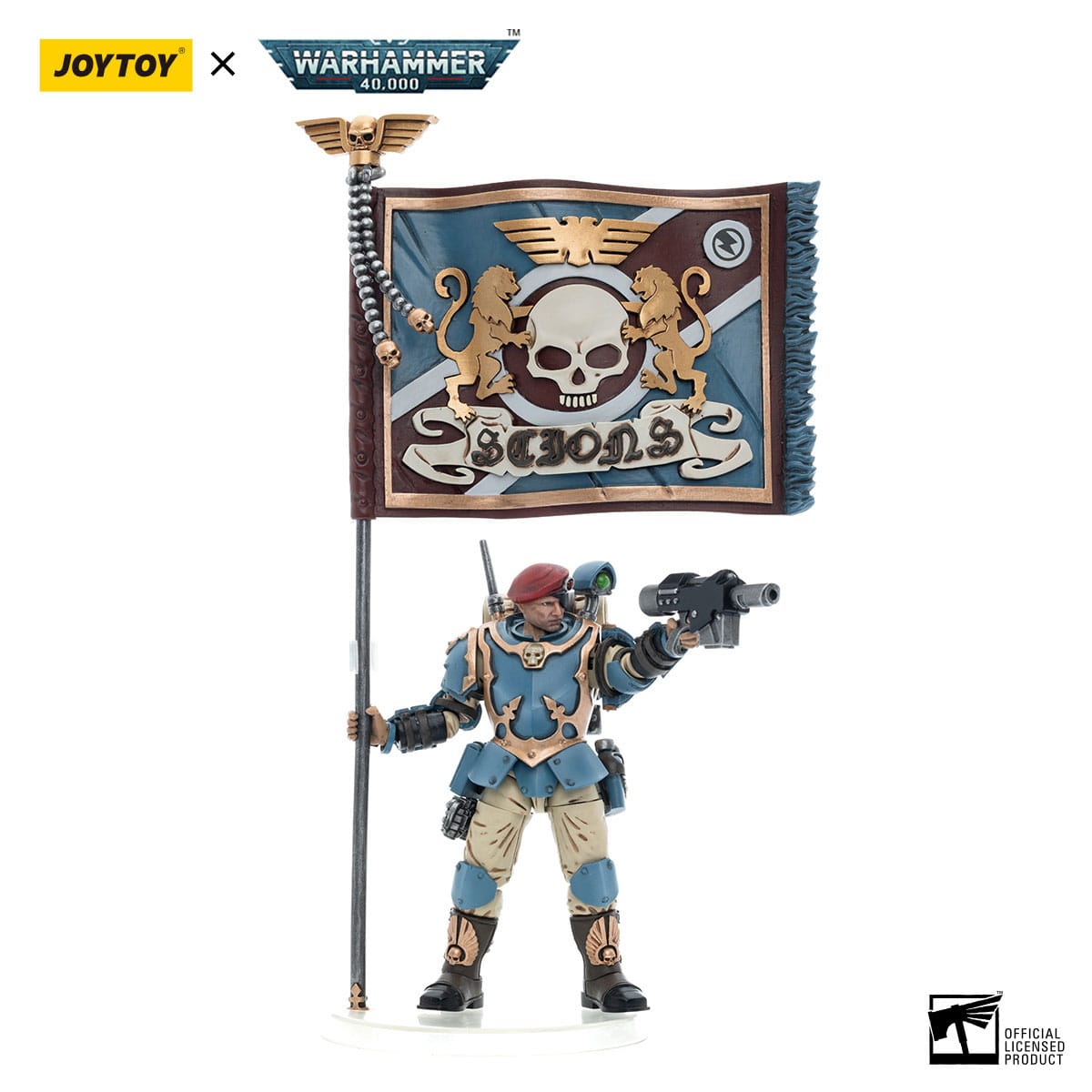 Warhammer 40k: Astra Militarum 55th Kappic Eagles Tempestus Scions Command Squad Banner Bearer-Actionfiguren-JoyToy-Mighty Underground