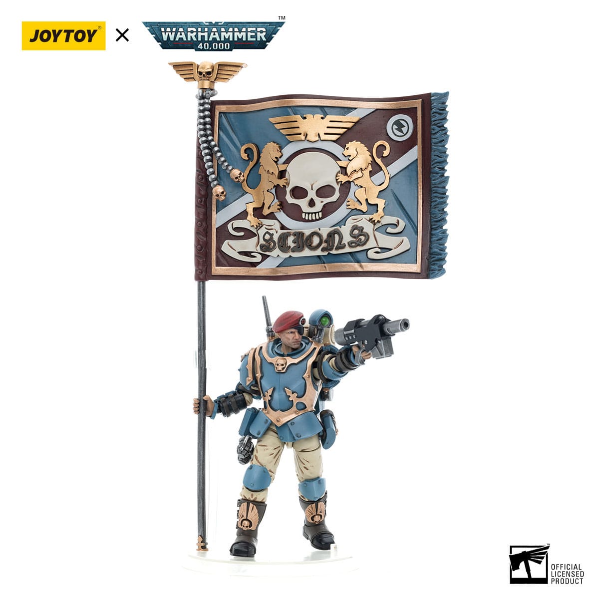 Warhammer 40k: Astra Militarum 55th Kappic Eagles Tempestus Scions Command Squad Banner Bearer-Actionfiguren-JoyToy-Mighty Underground