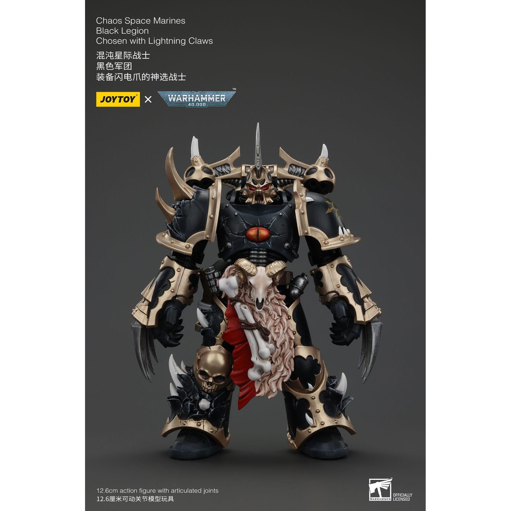 Warhammer 40k: Chaos Space Marines Black Legion Chosen with Lightning Claws-Actionfiguren-JoyToy-Mighty Underground