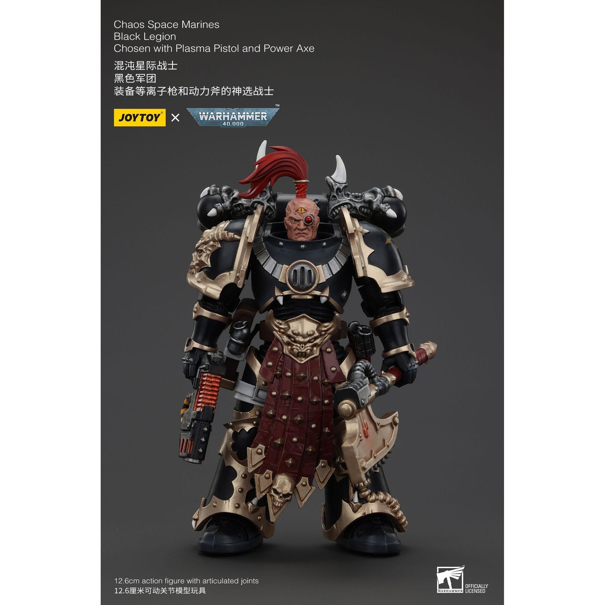 Warhammer 40k: Chaos Space Marines Black Legion Chosen with Plasma Pistol and Power Axe-Actionfiguren-JoyToy-Mighty Underground