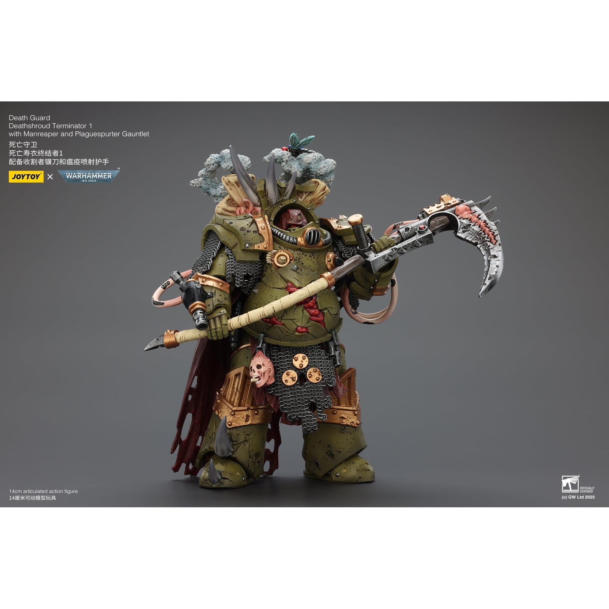 Warhammer 40k: Death Guard - Deathshroud Terminator 1 with Manreaper and Plaguespurter Gauntlet-Actionfiguren-JoyToy-Mighty Underground
