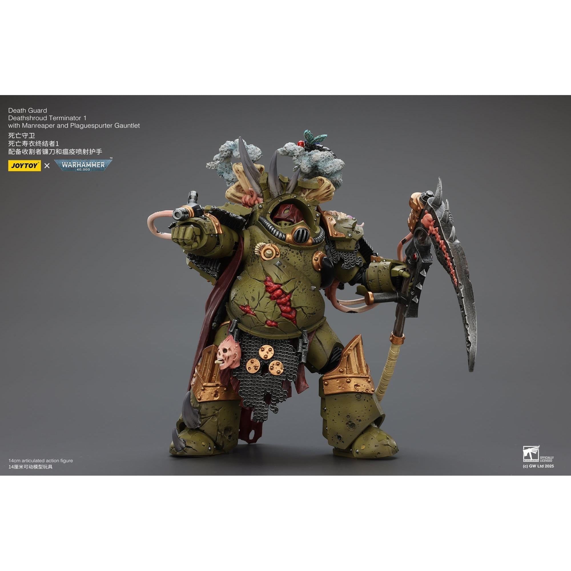 Warhammer 40k: Death Guard - Deathshroud Terminator 1 with Manreaper and Plaguespurter Gauntlet-Actionfiguren-JoyToy-Mighty Underground