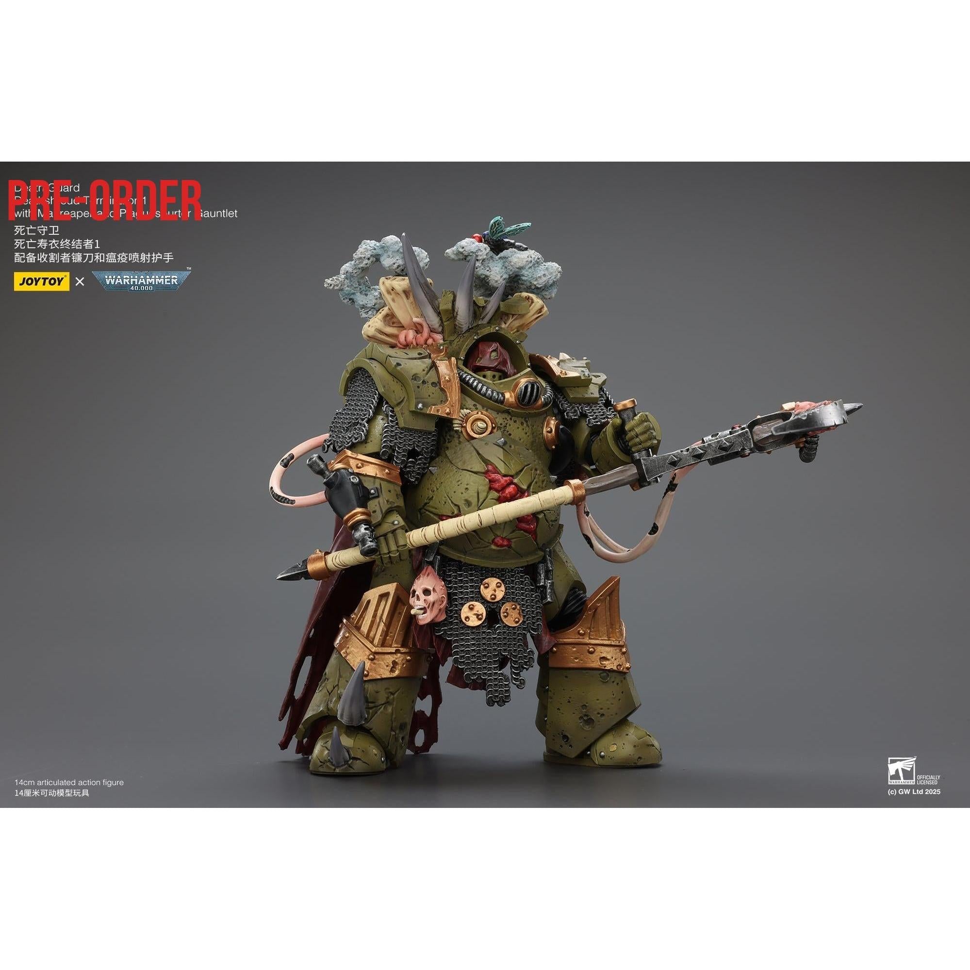 Warhammer 40k: Death Guard - Deathshroud Terminator 1 with Manreaper and Plaguespurter Gauntlet-Actionfiguren-JoyToy-Mighty Underground