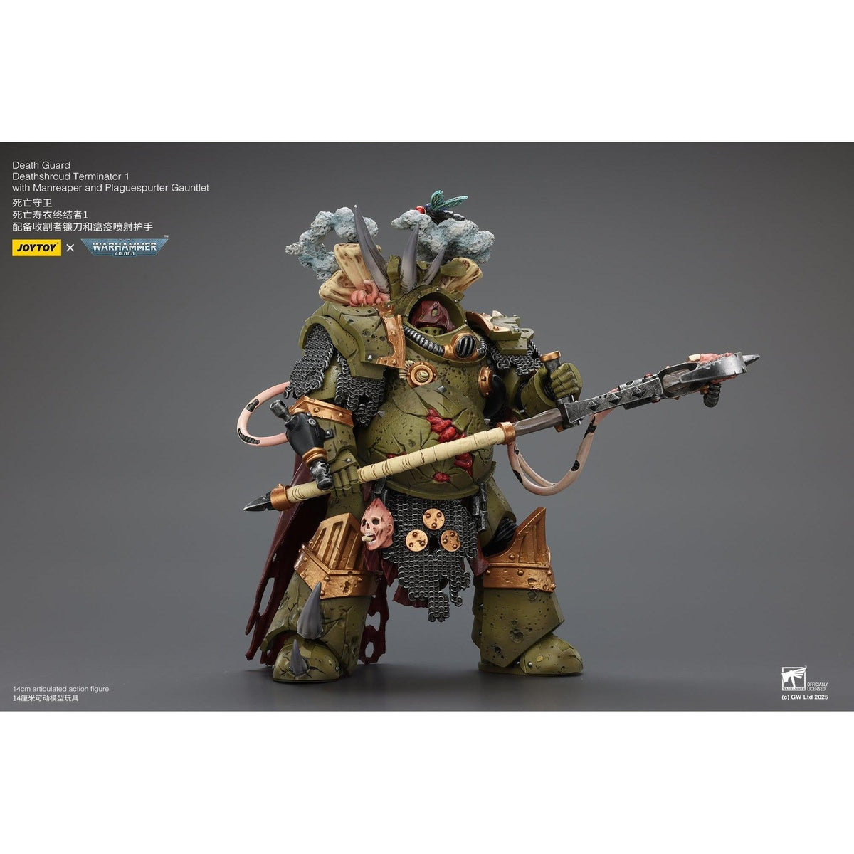 Warhammer 40k: Death Guard - Deathshroud Terminator 1 with Manreaper and Plaguespurter Gauntlet-Actionfiguren-JoyToy-Mighty Underground