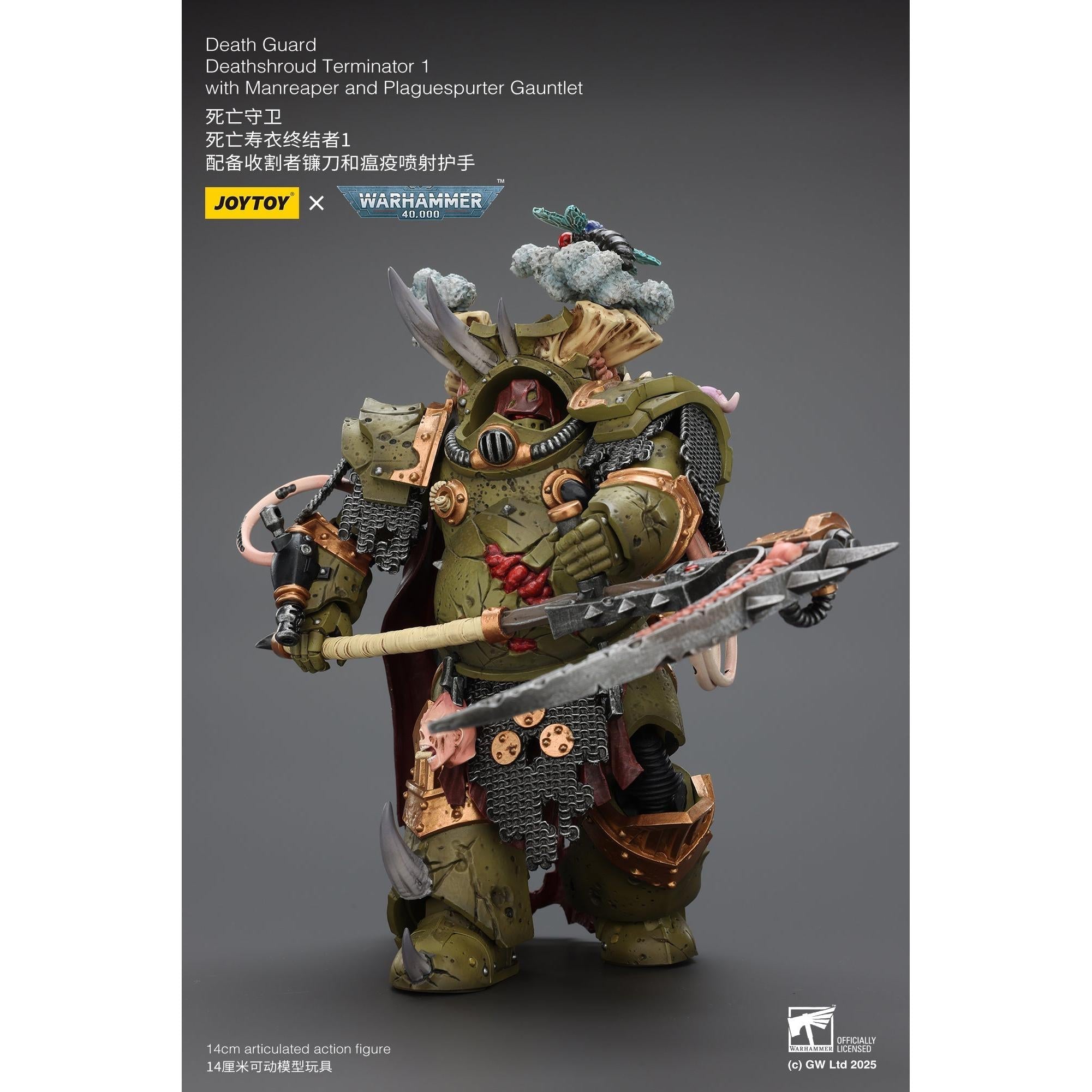 Warhammer 40k: Death Guard - Deathshroud Terminator 1 with Manreaper and Plaguespurter Gauntlet-Actionfiguren-JoyToy-Mighty Underground