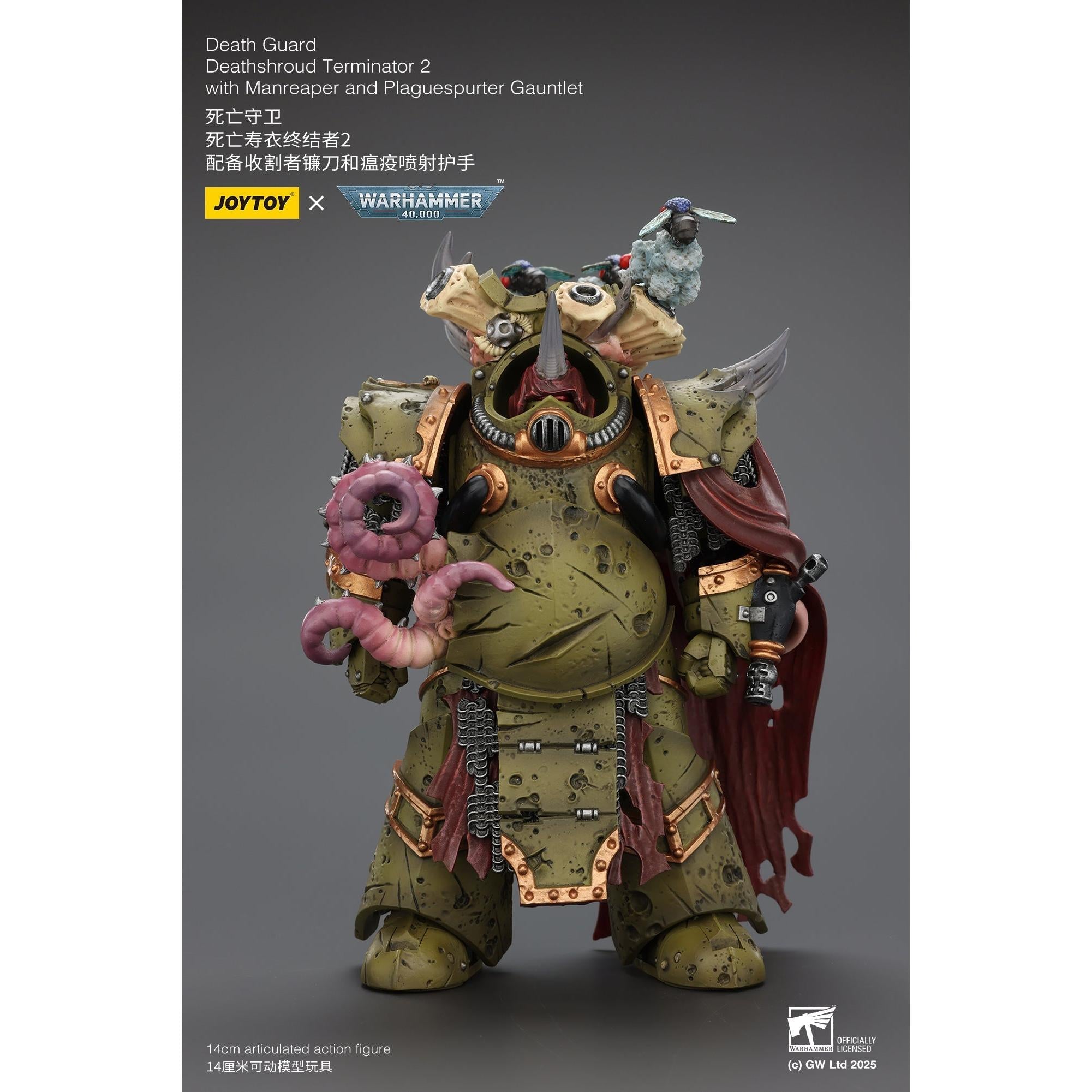 Warhammer 40k: Death Guard - Deathshroud Terminator 2 with Manreaper and Plaguespurter Gauntlet-Actionfiguren-JoyToy-Mighty Underground