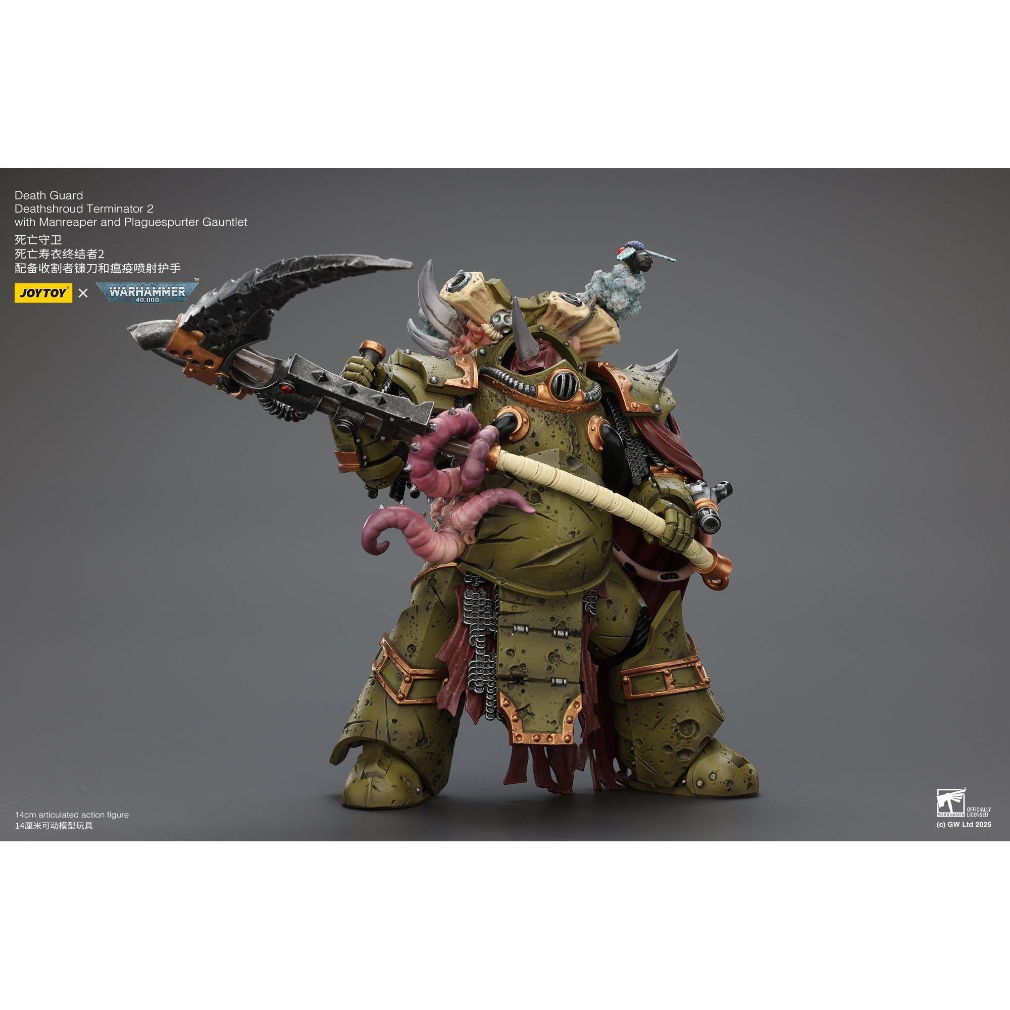 Warhammer 40k: Death Guard - Deathshroud Terminator 2 with Manreaper and Plaguespurter Gauntlet-Actionfiguren-JoyToy-Mighty Underground