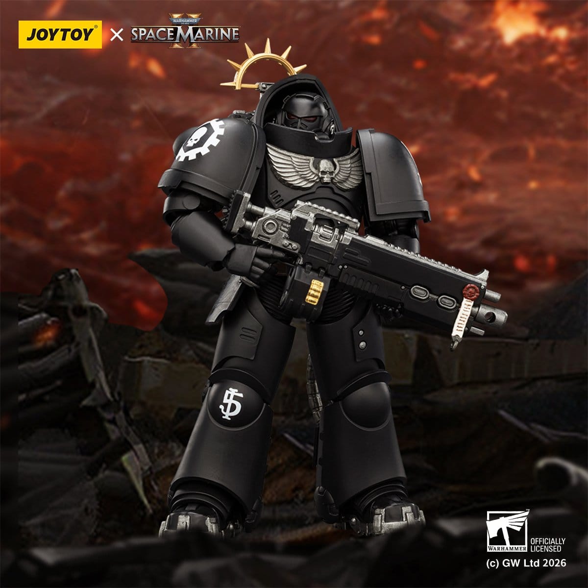 Warhammer 40k: Iron Hands Heavy Intercessor (Game Edition, Spacemarine 2)-Actionfiguren-JoyToy-Mighty Underground