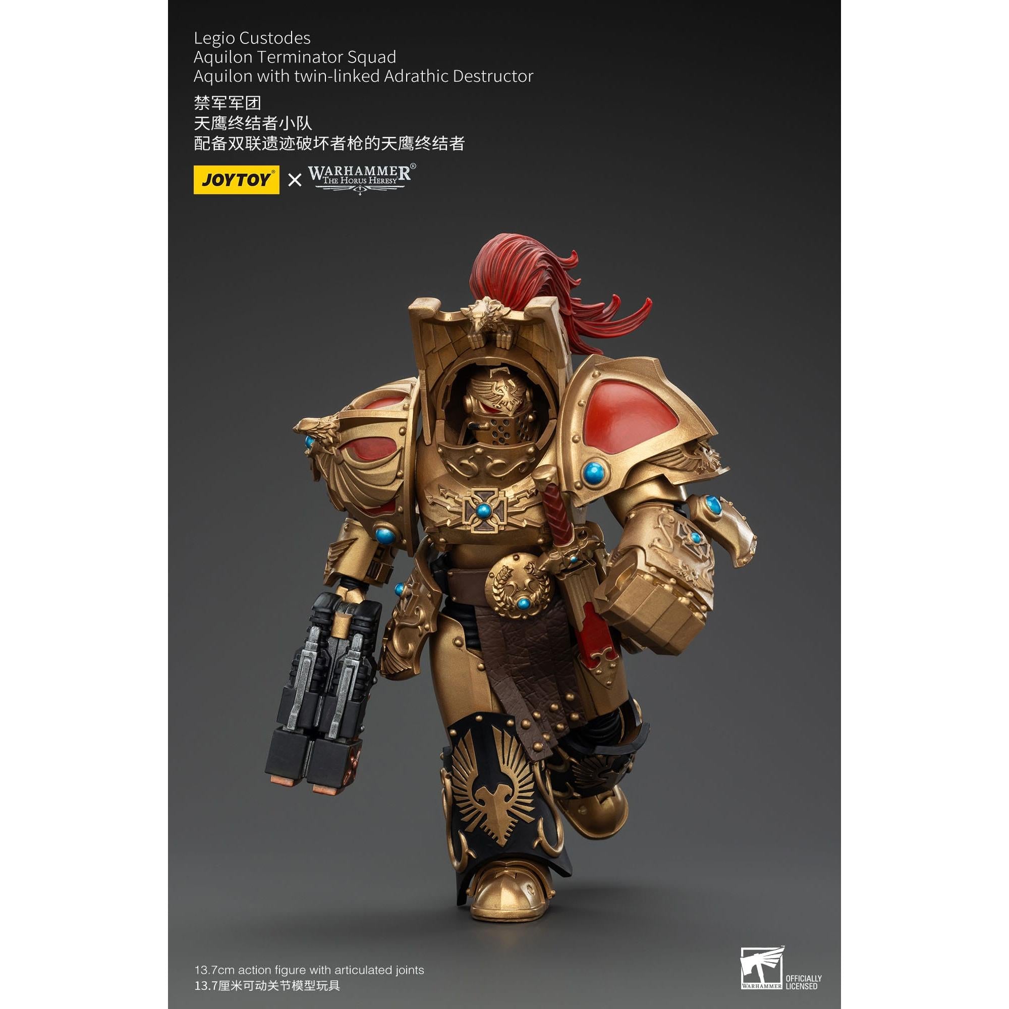 Warhammer 40k: Legio Custodes Aquilon Terminator Squad Aquilon with twin-linked Adrathic Destructor (The Horus Heresy)-Actionfiguren-JoyToy-Mighty Underground