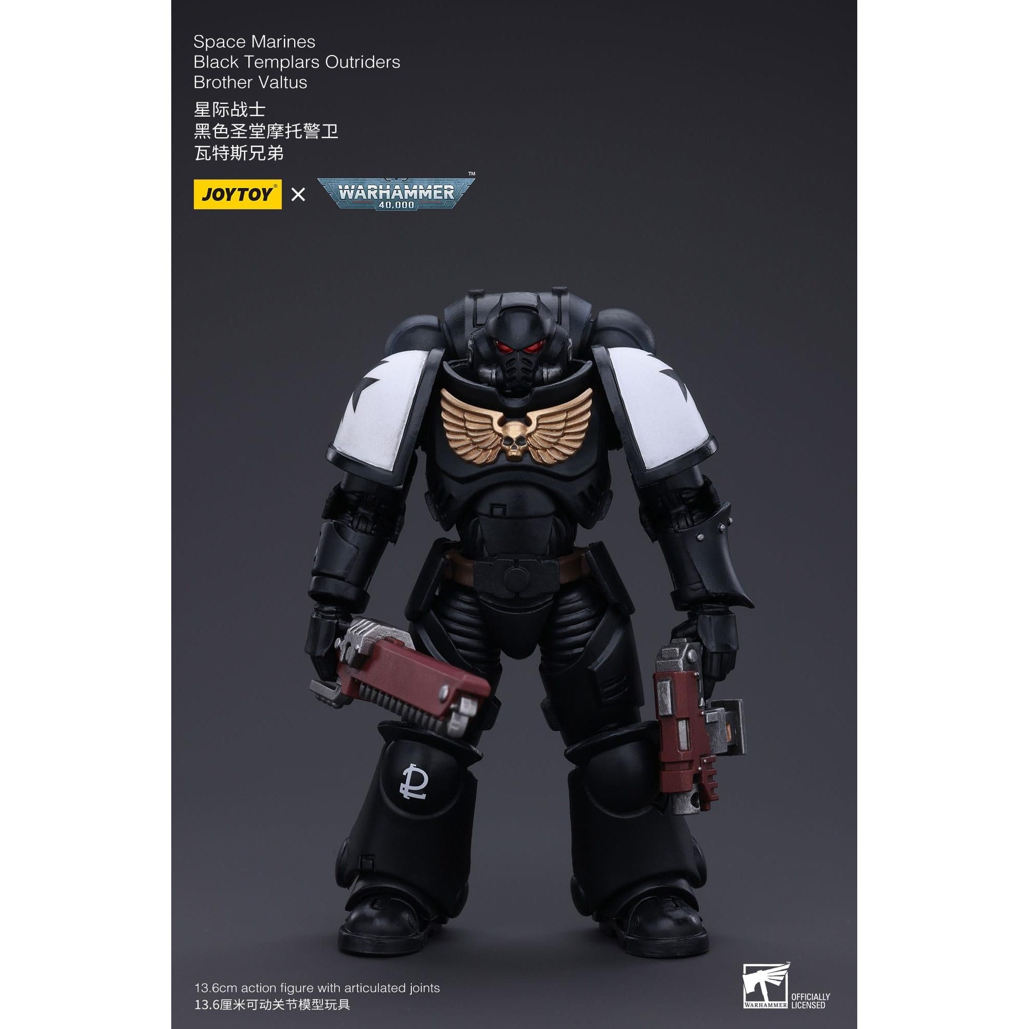 Warhammer 40k: Space Marines Black Templars Outriders Brother Valtus-Actionfiguren-JoyToy-Mighty Underground