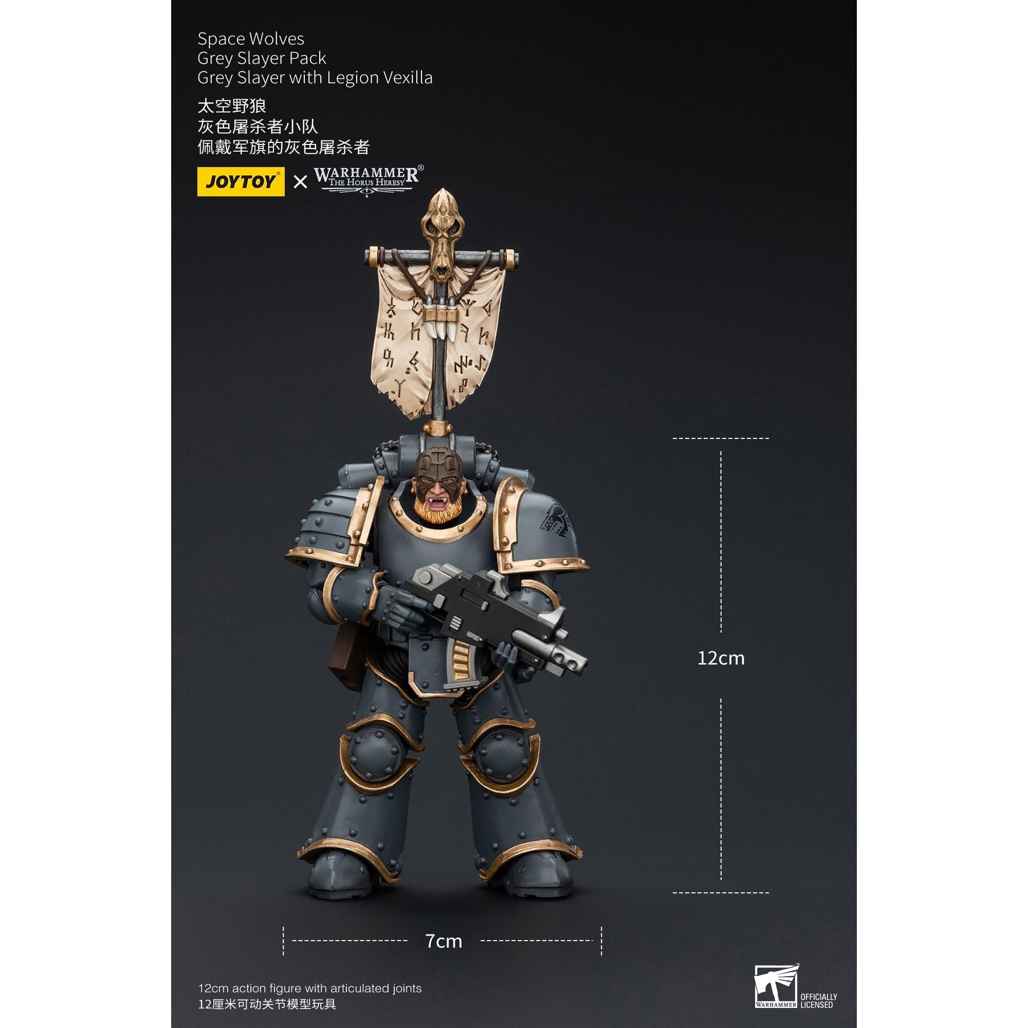 Warhammer 40k: Space Wolves Legion Grey Slayer Pack Grey Slayer With Legion Vexilla (The Horus Heresy)-Actionfiguren-JoyToy-Mighty Underground