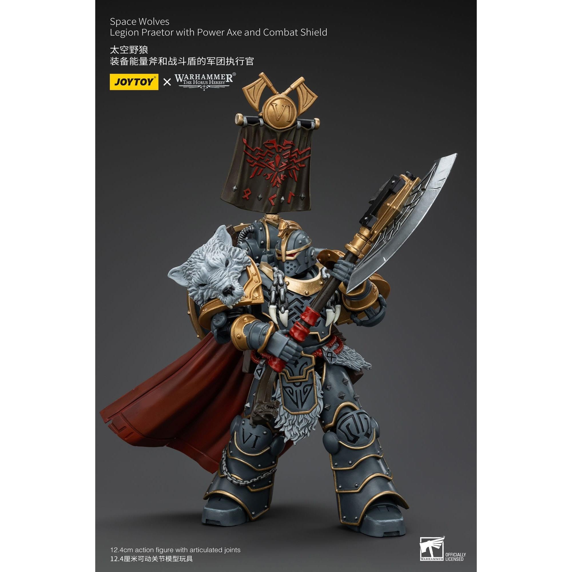 Warhammer 40k: Space Wolves Legion Praetor with Power Axe and Combat Shield (The Horus Heresy)-Actionfiguren-JoyToy-Mighty Underground