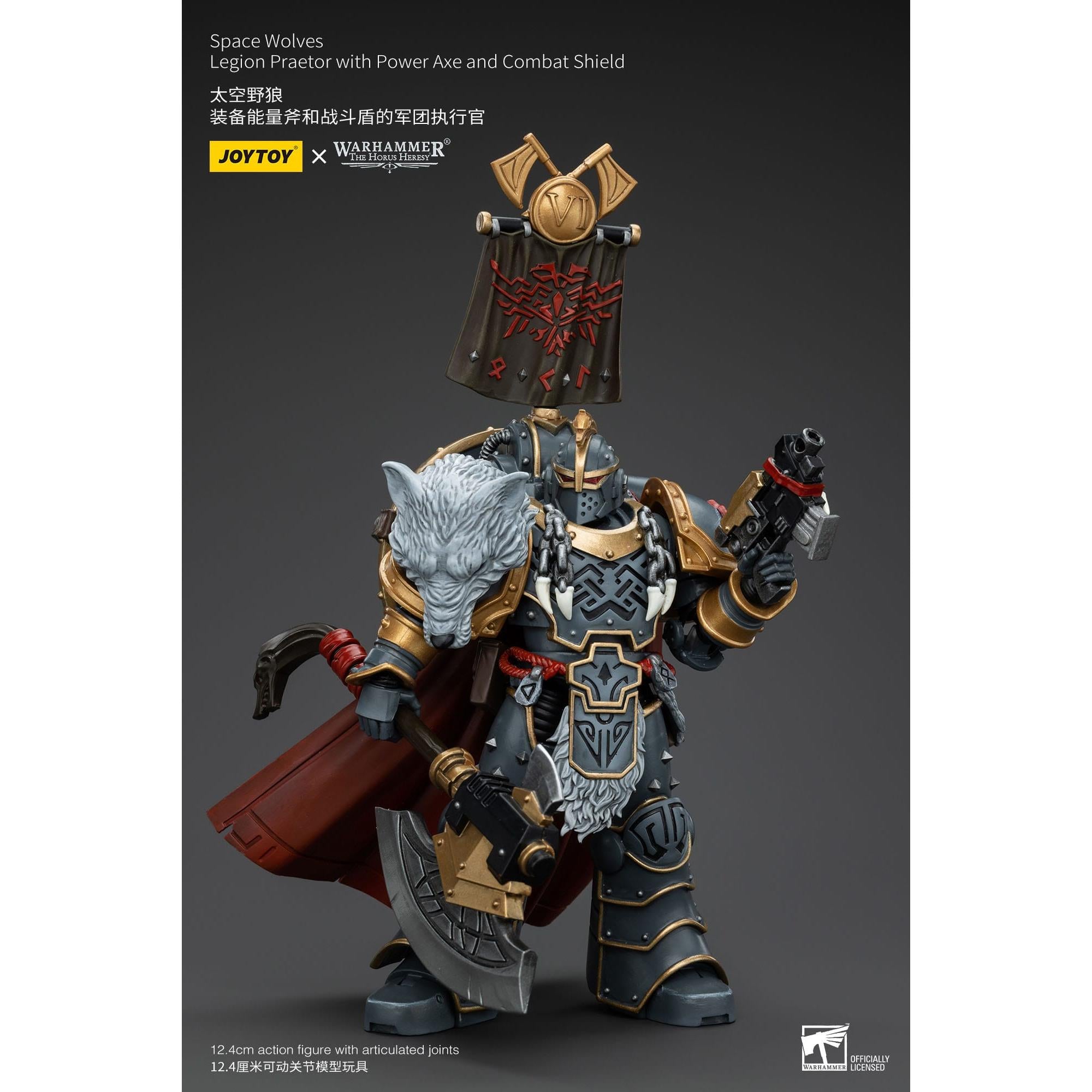 Warhammer 40k: Space Wolves Legion Praetor with Power Axe and Combat Shield (The Horus Heresy)-Actionfiguren-JoyToy-Mighty Underground
